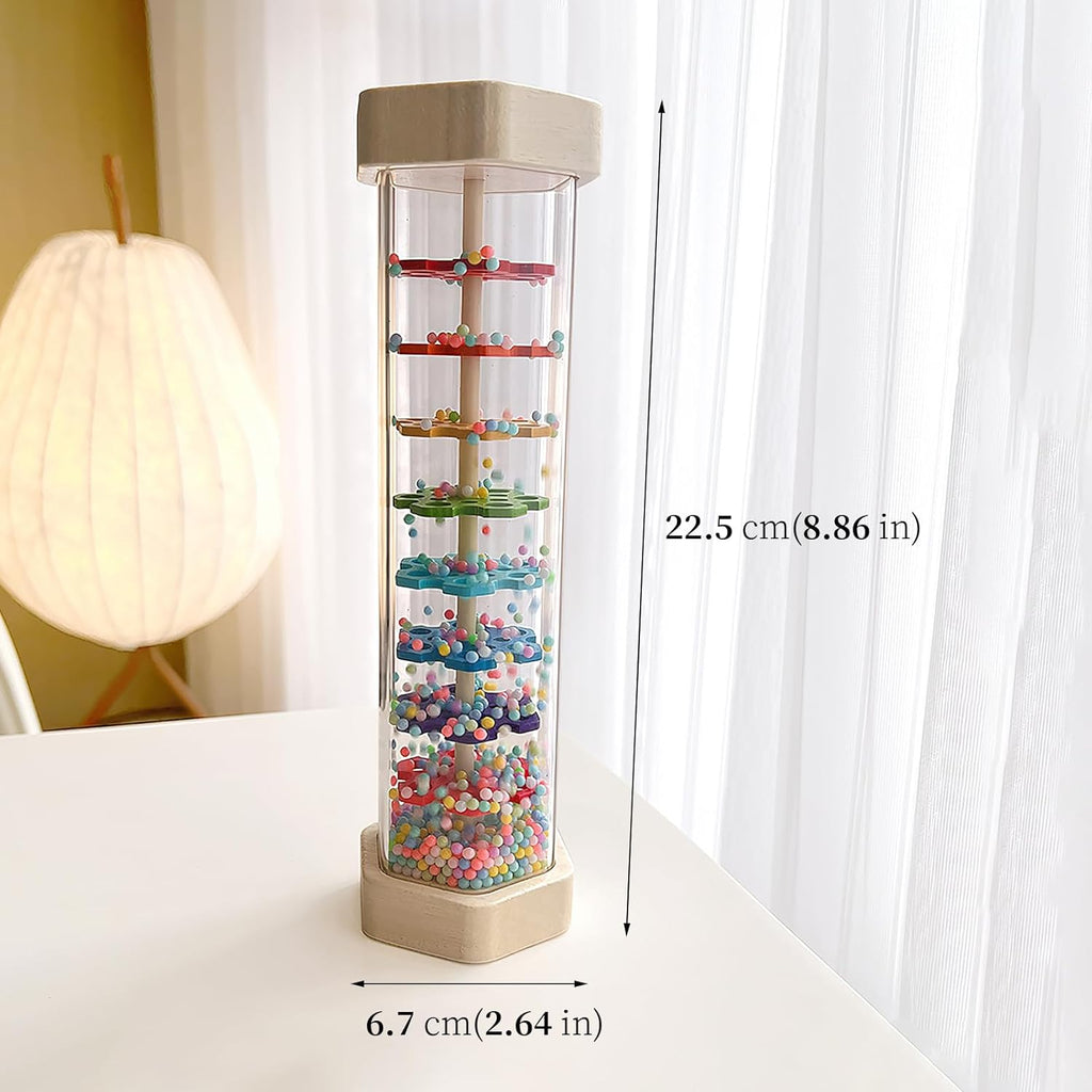 WODI Wooden Rain Stick Baby Toys 0-6-12 Months, Montessori Toys for Babies 6-12 Months, Developmental Toys Baby Rattles Infant Musical Instrument Baby Musical Toys for 1 Year Old Toddler Kids Gifts