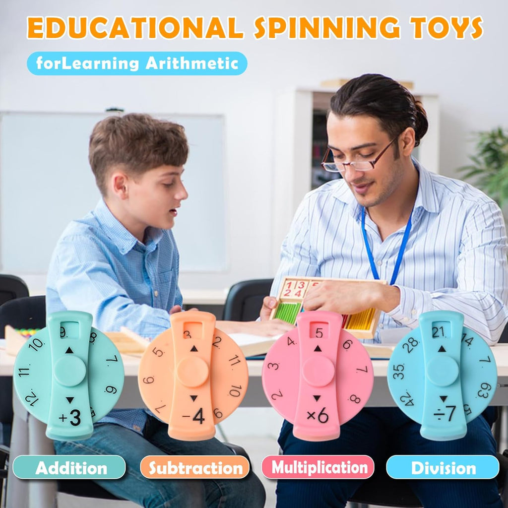 Updated Math Fact Fidget Spinners, Math Facts Fidget Spinners, This is for All The Stimmers - Fidgeters Who are Learning Math, Division and Multiplication on One Fidget (Multiply Or Divide 9pcs)