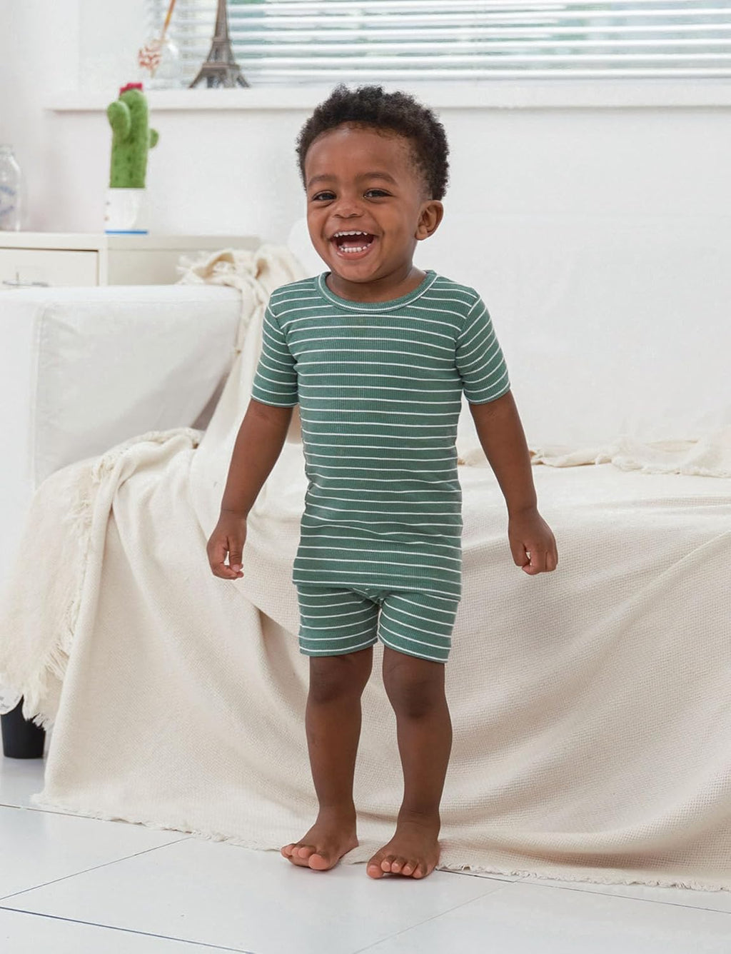 AVAUMA Stripe Pattern Baby Boys Girls Pajama Set Kids Toddler Snug fit Ribbed Sleepwear pjs for Daily Life Style