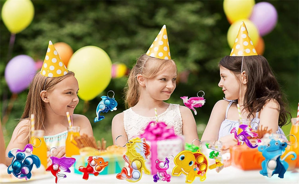 40 Packs Variety Animal Christmas Classroom Students Bulk Rainbow Bubbel Fidgets Gifts from Teach, Mini Pop Holiday Rewards Party Favors for Kids Adult