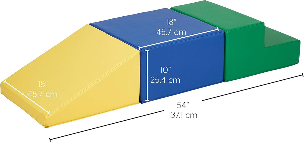 Factory Direct Partners 11618-AS SoftScape Toddler Playtime Climber, Indoor Active Play Structure (3-Piece Set) - Assorted