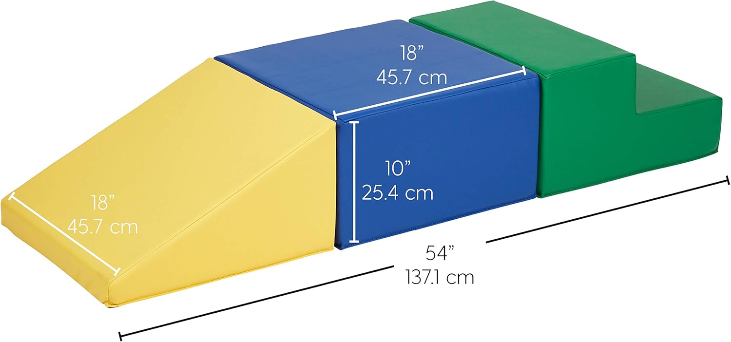 Factory Direct Partners 11618-AS SoftScape Toddler Playtime Climber, Indoor Active Play Structure (3-Piece Set) - Assorted