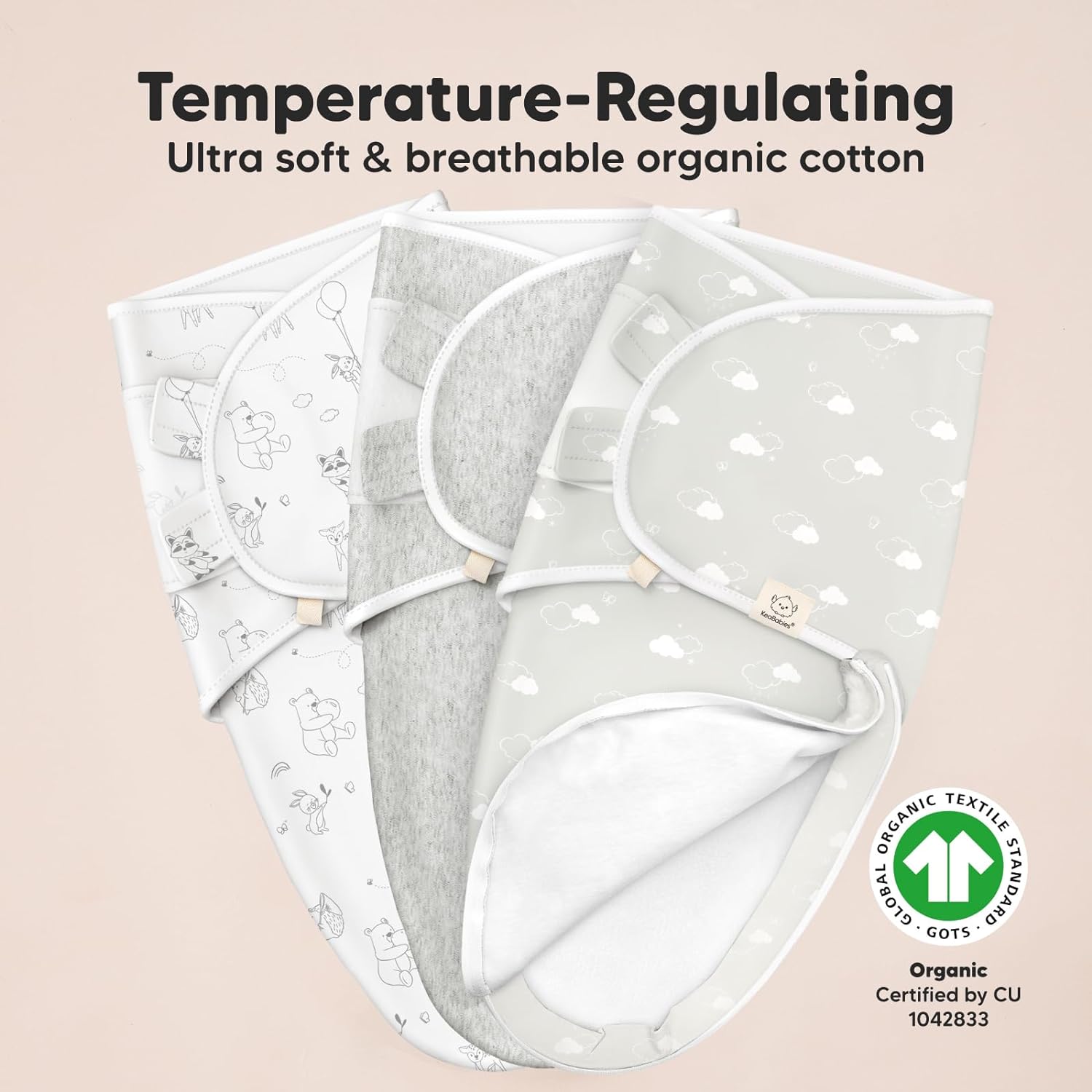 Baby Swaddle Sleep Sacks with Zipper - 3-Pack Swaddles for Newborns 0-3 Months, Infant, Baby Girls, Boys, Soft & Durable Newborn Sleep Sack, Easy Diaper Change Swaddling Blanket (Aspire)