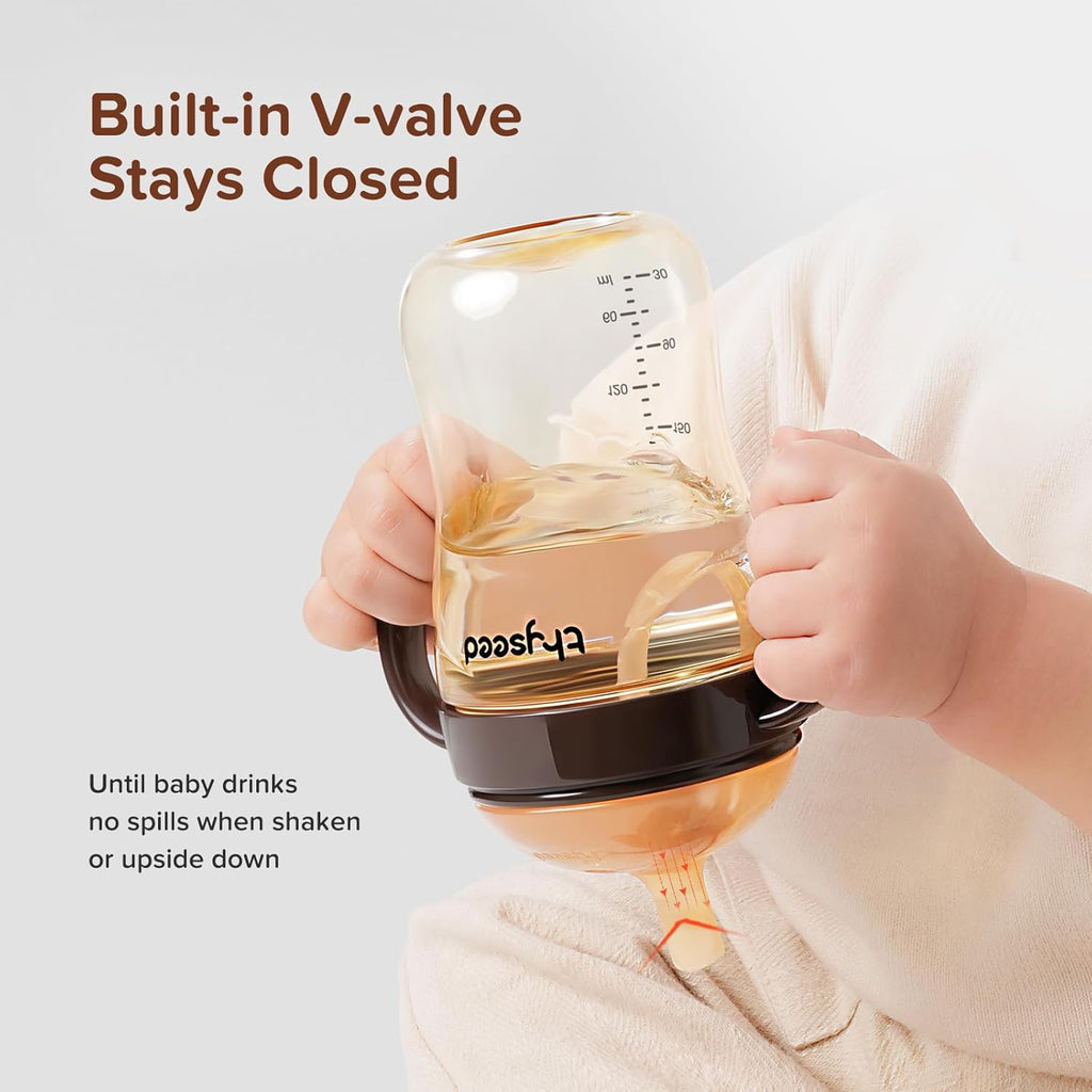 PPSU Weighted Straw Cup with Handles Toddlers Transition Bottles to Sippy Cups No Spill Learner Milk Water Baby Bottle Soft Silicone Spout Dishwasher Safe BPA Free 6+ Months 10oz/300mL 2 Pack