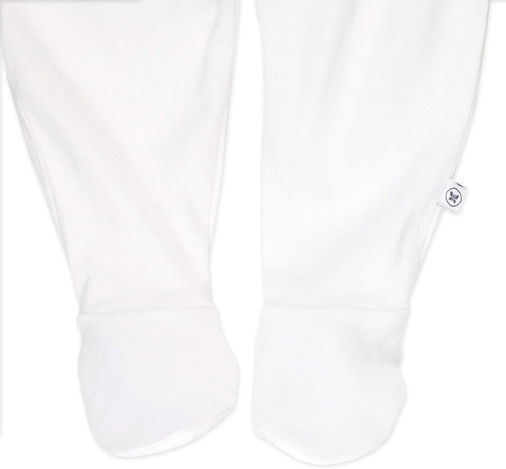 HonestBaby 3-pack Footed Pants Roomy Fit Pull on Bottoms 100% Organic Cotton for Infant Baby Boys, Girls, Unisex