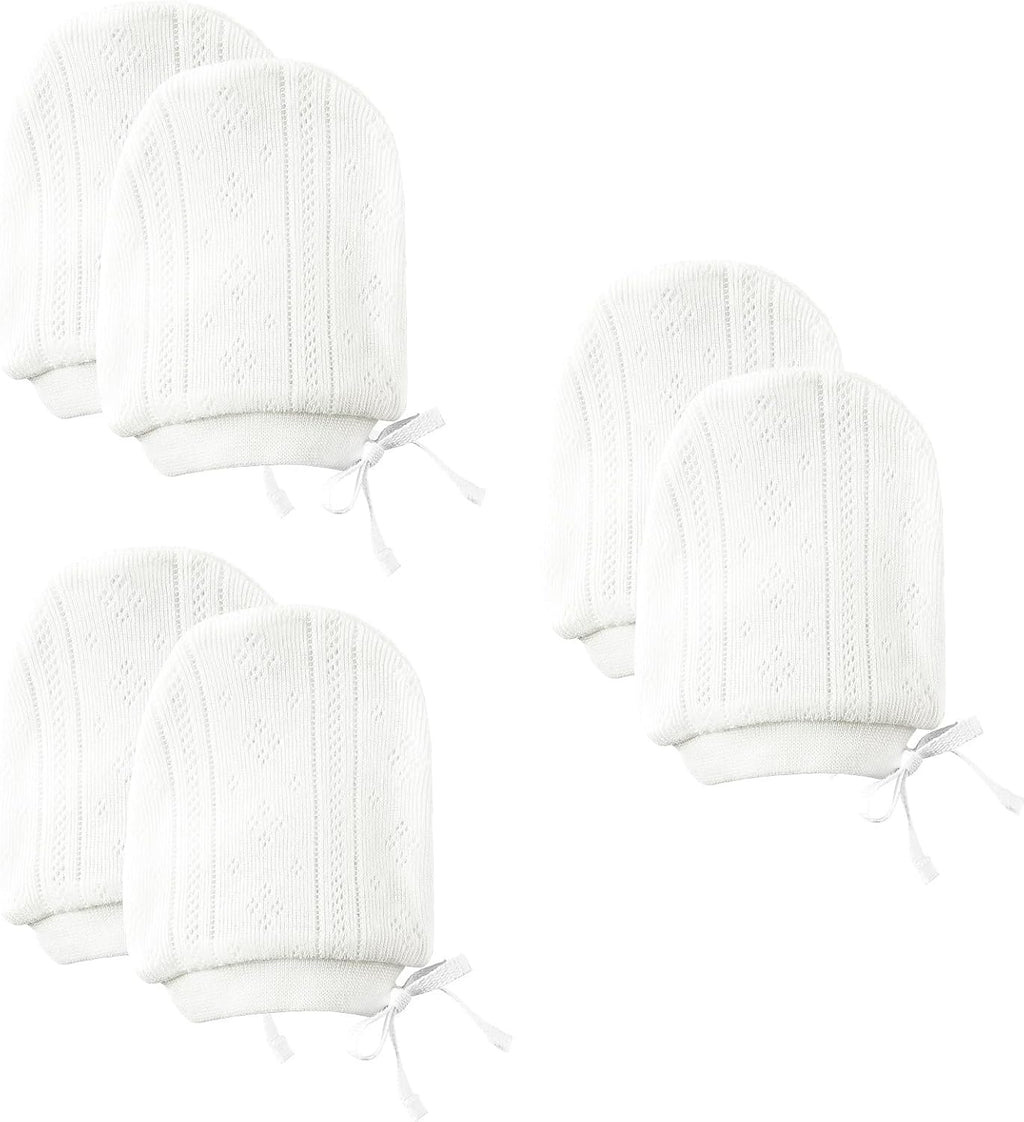 Newborn Mittens No Scratch 100% Organic Cotton 3 Packs Mitts Baby Boy Girl Neutral With String 0-12 months