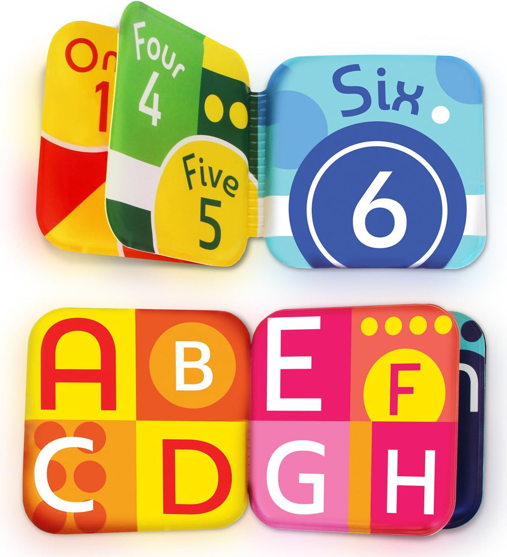 Floating Baby Bath Books Set of 4 - Bath Books for Babies, Infants - Waterproof, Mold-Free Bath Toys for Learning & Early Education (Fruit, Ocean, ABC, Numbers Books)