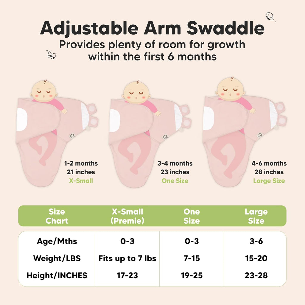 KeaBabies 3-Pack Organic Baby Swaddle Sleep Sacks - Swaddles for Newborns, Infant 0-3 Months, Baby Girls, Boys, Soft & Snug Newborn Sleep Sack, Nursery Swaddling Blankets (Mellow)