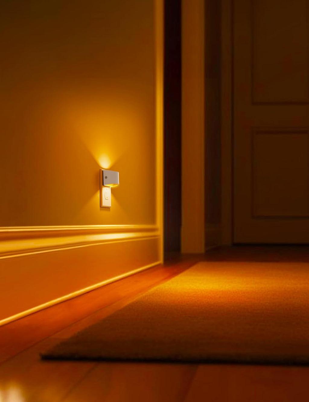 L LOHAS LED Night Light, Night Lights Plug into Wall with Dusk to Dawn Sensor, 3 Brightness Level, 2 Pack, 1600K Amber, White Housing