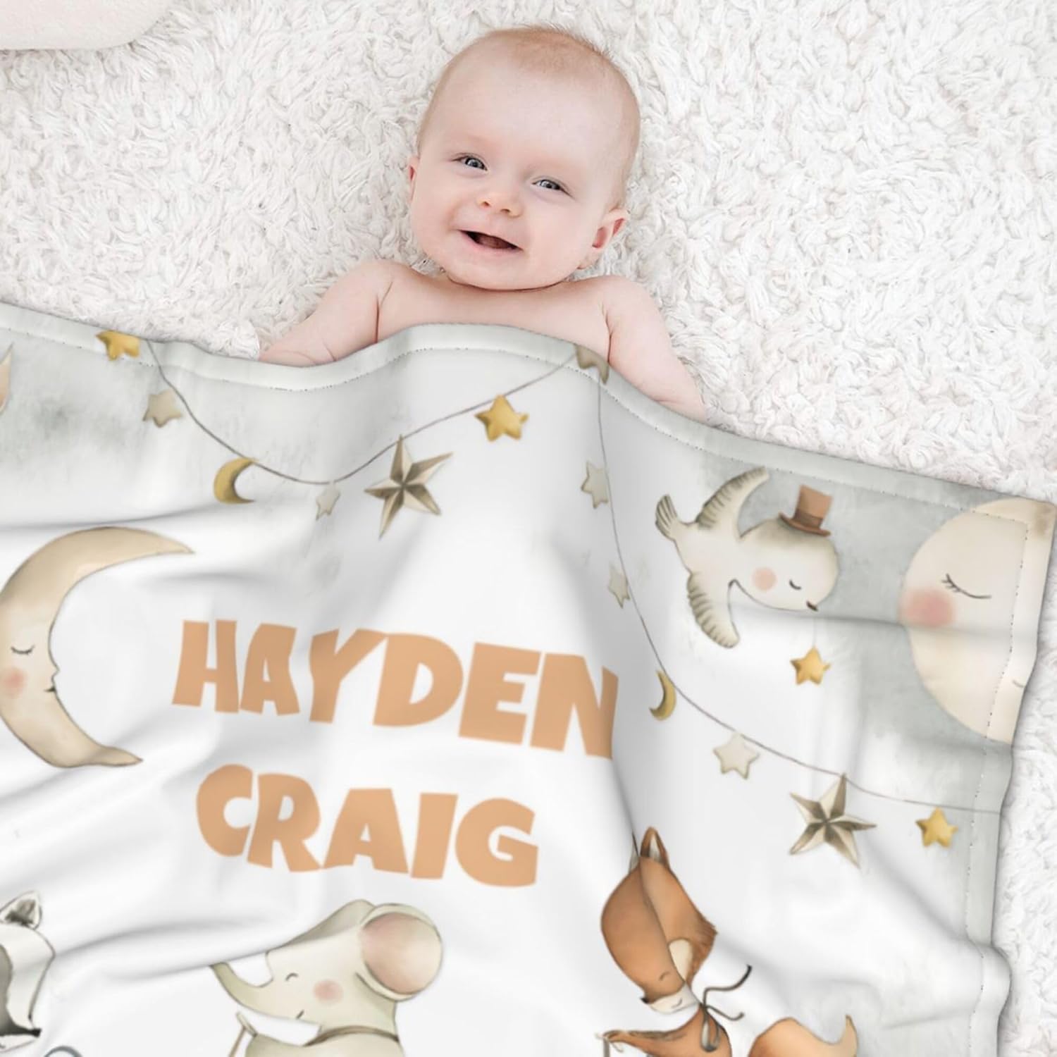 Personalized Baby Blanket, Custom Baby Blanket with Name, Customize Baby Blanket for Baby Girl or Boy, Baby Name Swaddle Blanket for Toddlers Kids Newborn, Best Gift for Baby
