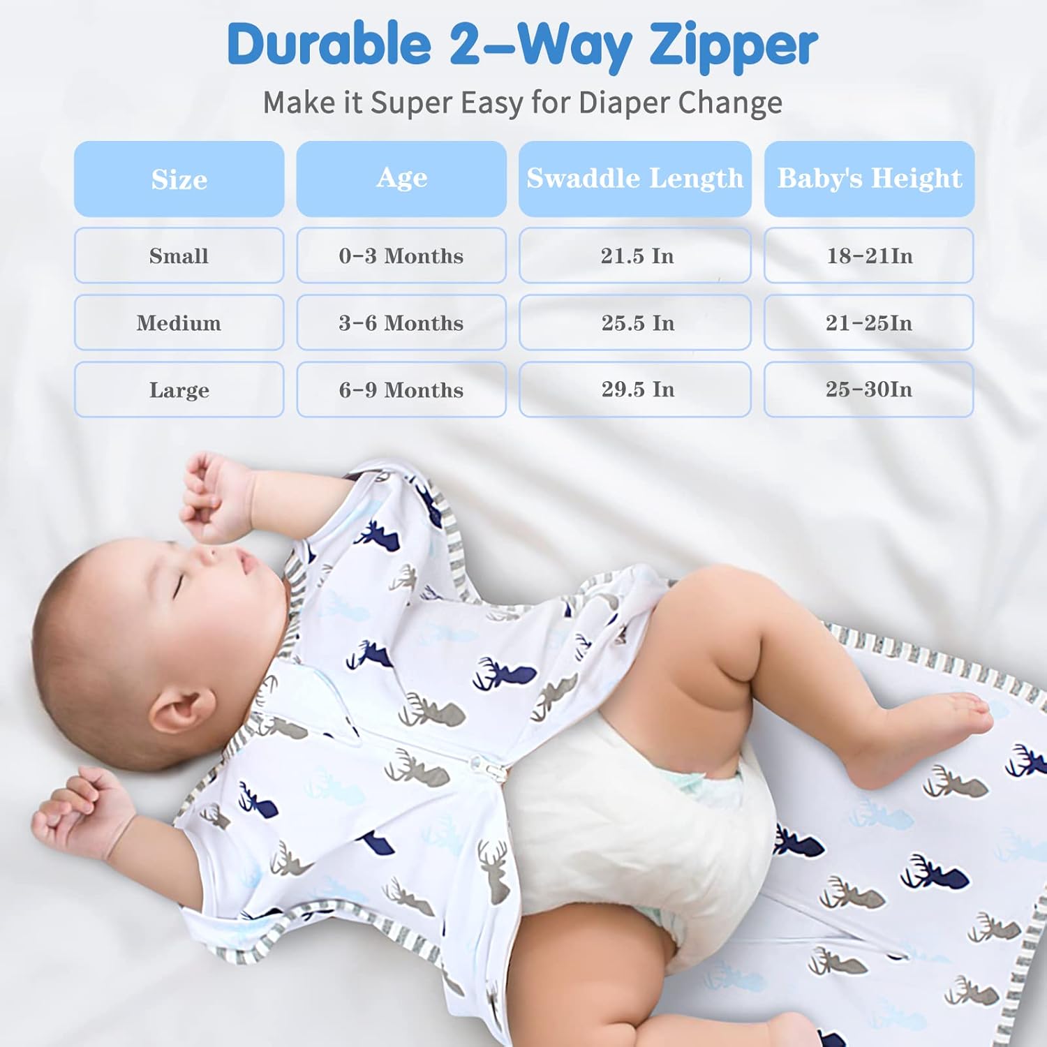 Transition Swaddle Baby Sleep Sack 0-3 Months Arms up Swaddles 2-Way Zipper 100% Cotton Arms in/out, 0.8 Tog Baby Swaddles for Newborn Boy Girl, 2-Pack Transitional Swaddle Sack (Small 5-14lbs)