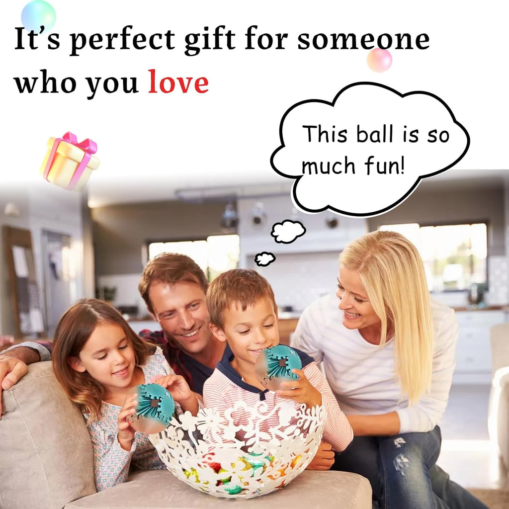 Gear Ball 3D Printed Gear Sphere Fidget Rotating Ball Cube Gadgets, Gear Sphere Ball for Work or Travel Stress Toys Gear Fidget Toys, Stress and Anxiety Relief Gear Toys (Dark red, 8CM/3.15in)