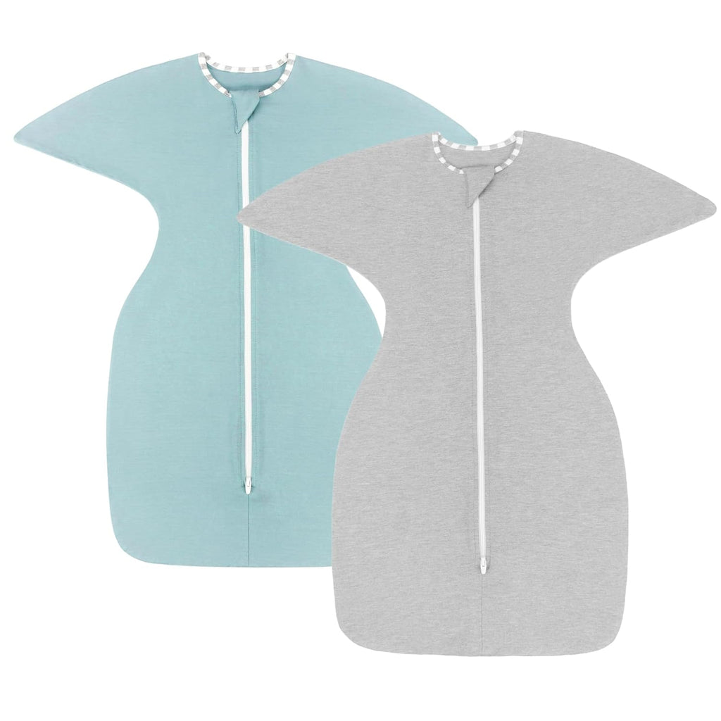 PuppyPaws Baby Sleep Sack 2-Pack Set, Transitional Swaddle, Sleep Sack 9-15 Months, Wearable Blanket Baby with 2-Way Zipper Summer, 95% Rayon derived from Bamboo, 5% Spandex