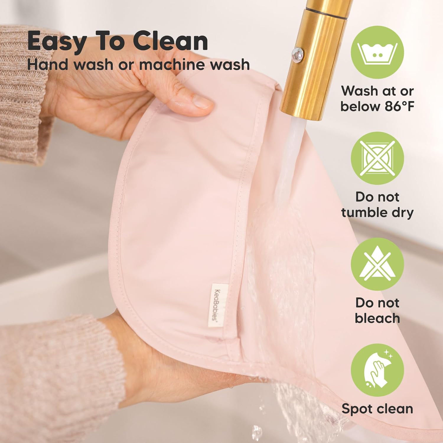 3-Pack Waterproof Baby Bibs for Eating - Lightweight Toddler Feeding Bibs with Large Food Catcher, Mess Proof, Food-Grade Baby Eating Essentials, Easy to Put On & Clean (Beach Day)