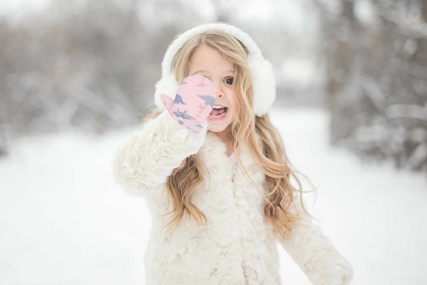 Toddler Gloves Kids Mittens Winter Warm Lined Fleece Gloves Waterproof Snow Baby Mitten for Boys Girls