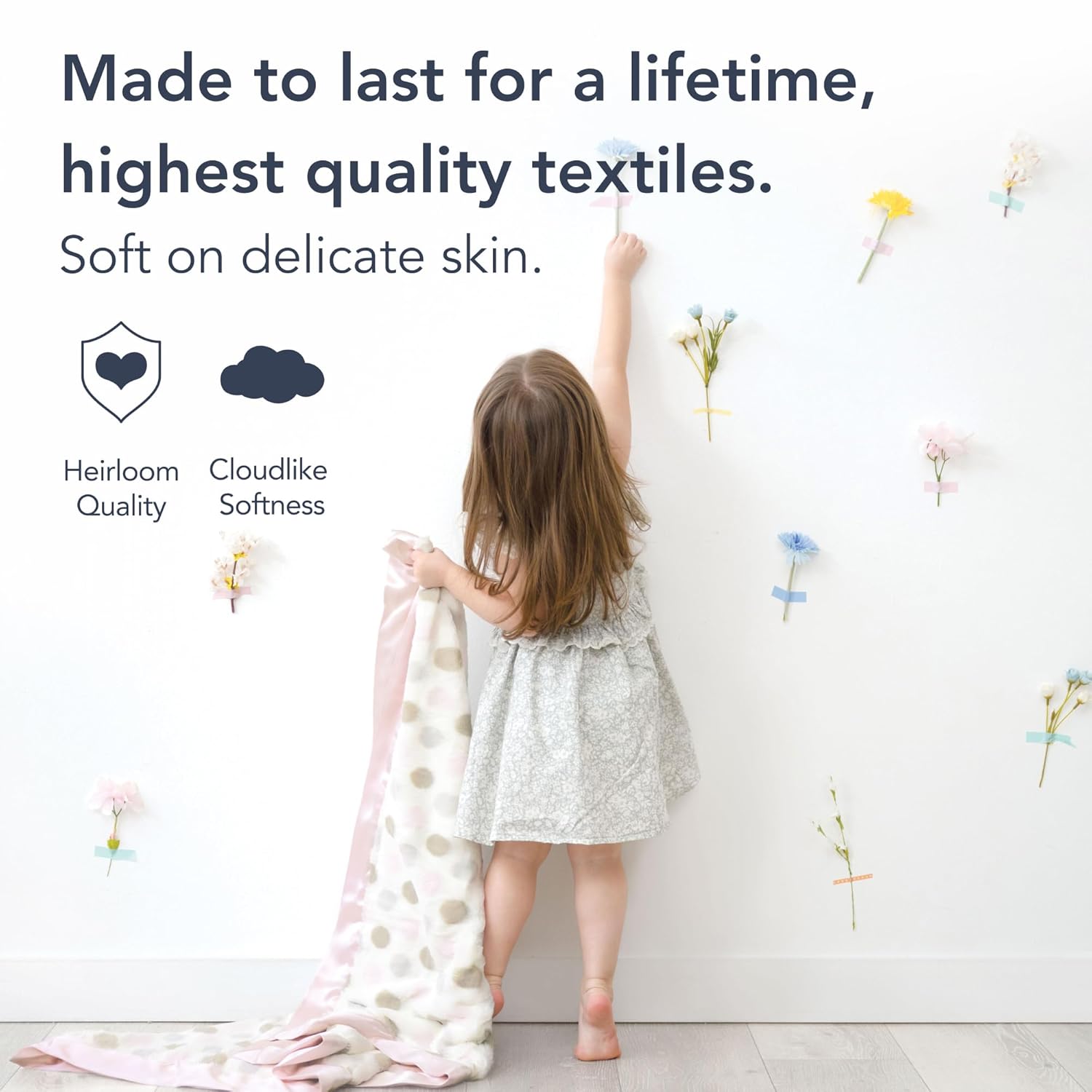 Little Giraffe Baby Blanket - Luxe Soft Blanket with Satin Trim - Baby Stroller Blanket - Newborn Baby Essentials & Baby Gifts - 29"x35" - Dot Pink