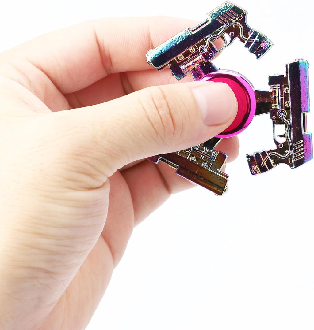 Fidget Spinners Set, Metal Desk Toys for Kids Adults Boys Girls, Hand Spinner Sensory Toys for Party Favors, Stocking Stuffers (3 Pack) (Style-3)