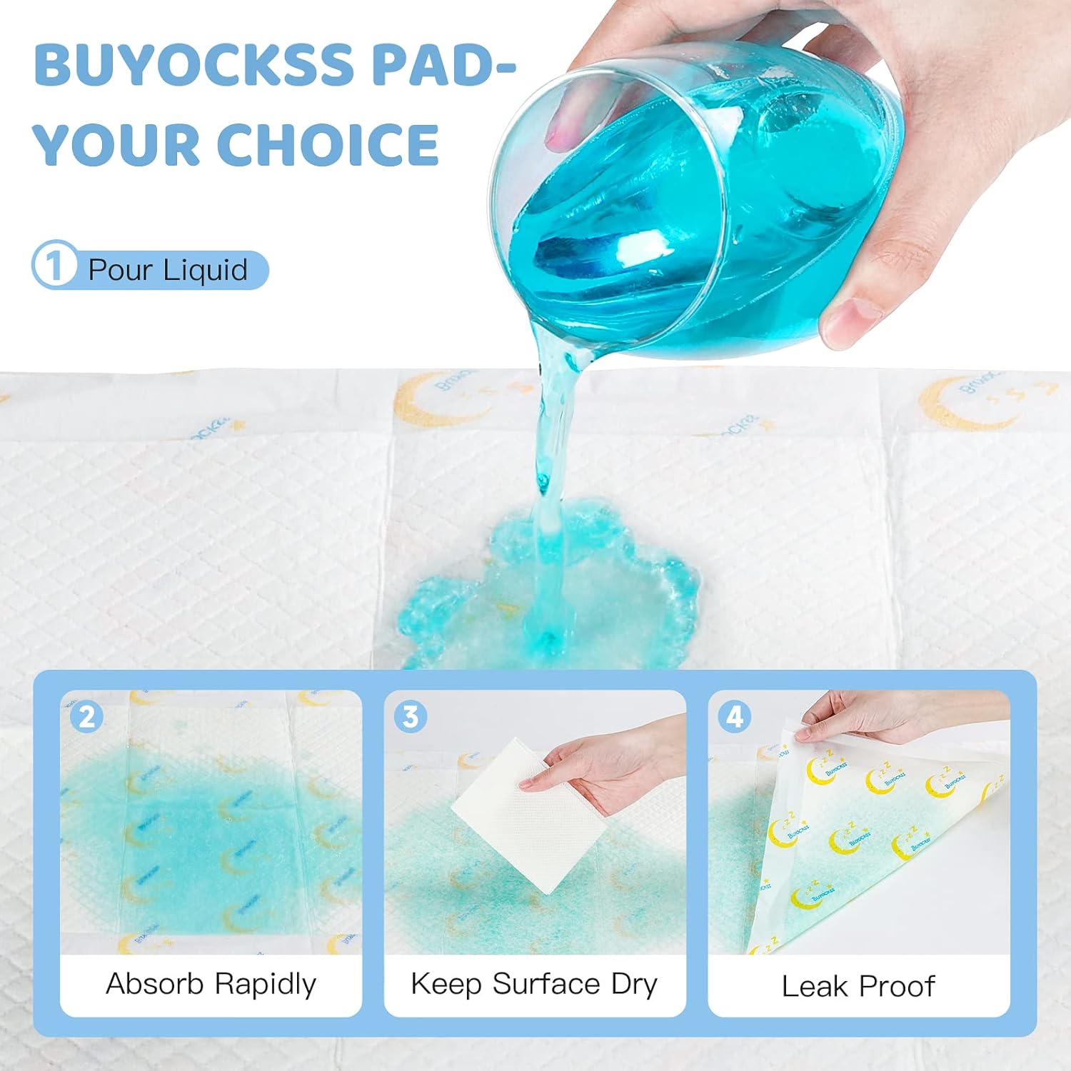 Baby Disposable Changing Pads 100 Count Incontinence Underpad Diaper Changing Liners Quick Absorb Soft Breathable Waterproof Leak Proof 13x18in