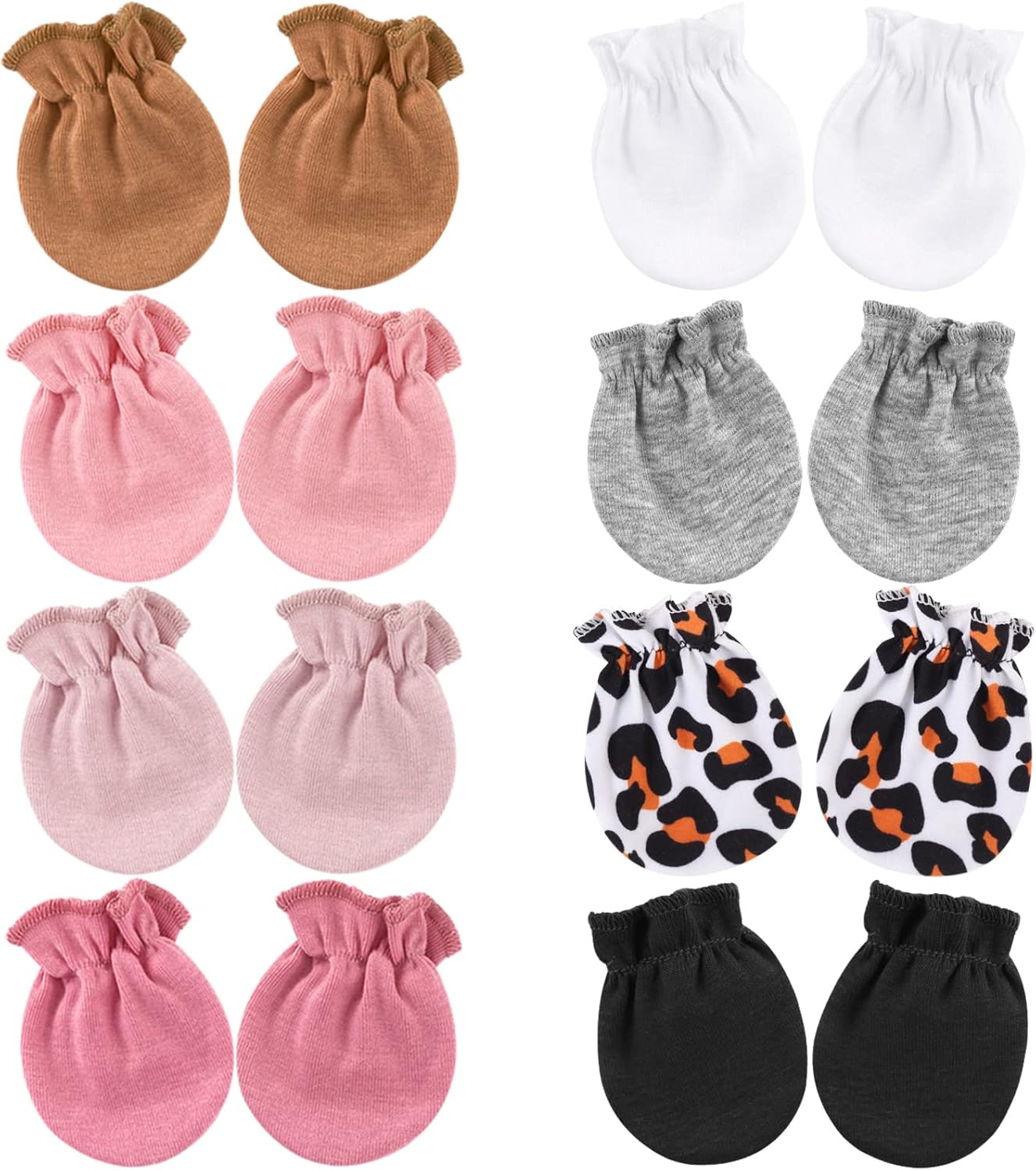 Newborn Baby Mittens No Scratch Cotton Elastic Wrist Gloves Infant Toddler Mittens for Baby Boy Girl 0-6 Months