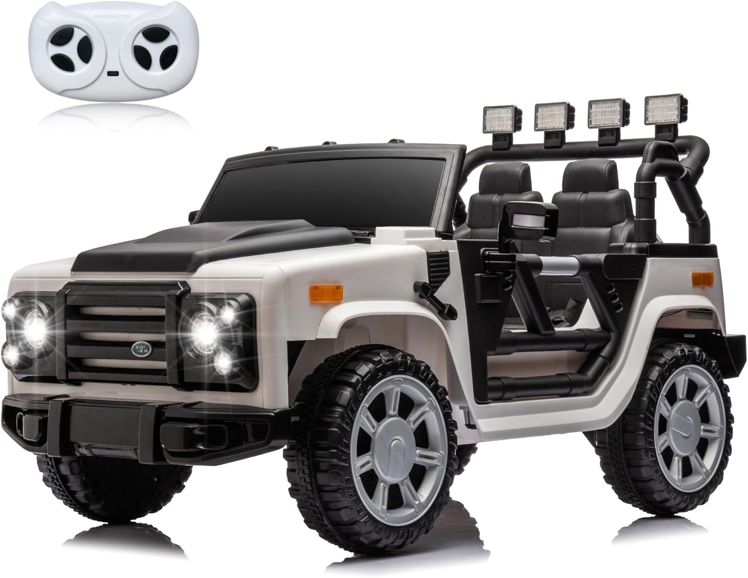 12V SUV 5MPH 2-Seater Ride on Toys, Ride-on Truck Toy w/Parent Remote,4W/2D 3-Speed Kids Electric Vehicles with Motor,Spring Suspension,LED,Music (12V Electric Ride on Truck SUV)