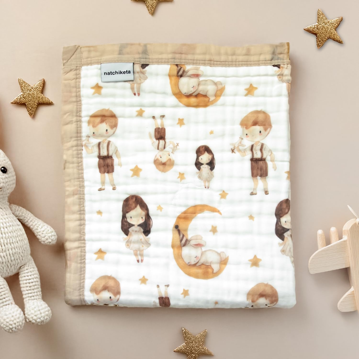 Organic Cotton Muslin Baby Blanket for Boys and Girls - Luxurious Soft Toddler Quilt for Swaddling - Gender Neutral Blankets Makes a Great BoyGirl