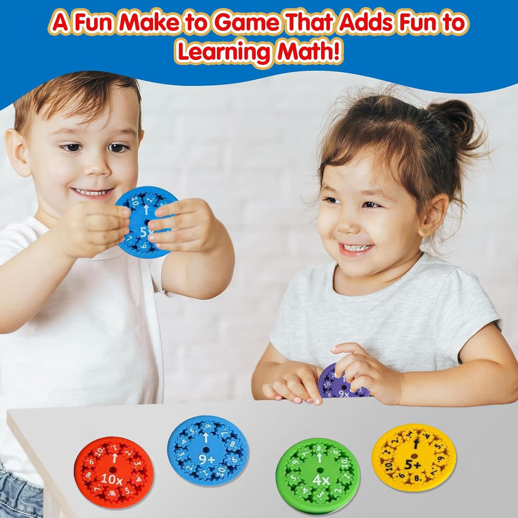 Math Fidget Spinners, Math Fidget Toy for Learning Division & Multiplication Math Facts Fidget Spinners for Stimmers & Fidgeters (9 Packs - Multiplication & Division)