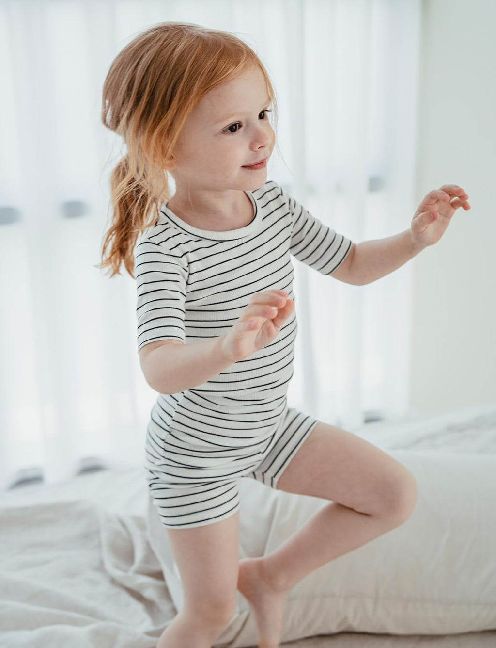 AVAUMA Stripe Pattern Baby Boys Girls Pajama Set Kids Toddler Snug fit Ribbed Sleepwear pjs for Daily Life Style