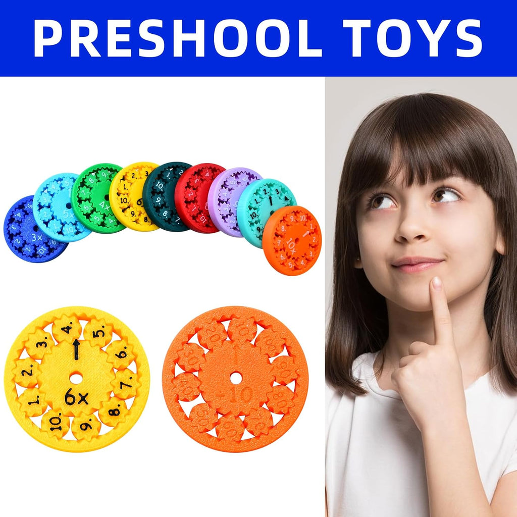 Math Fidget Spinners,Funny Educational Math Fact Tools,Math Learning & Education Toys Game,Creative Gift (9 PCS-Multiplication & Division)