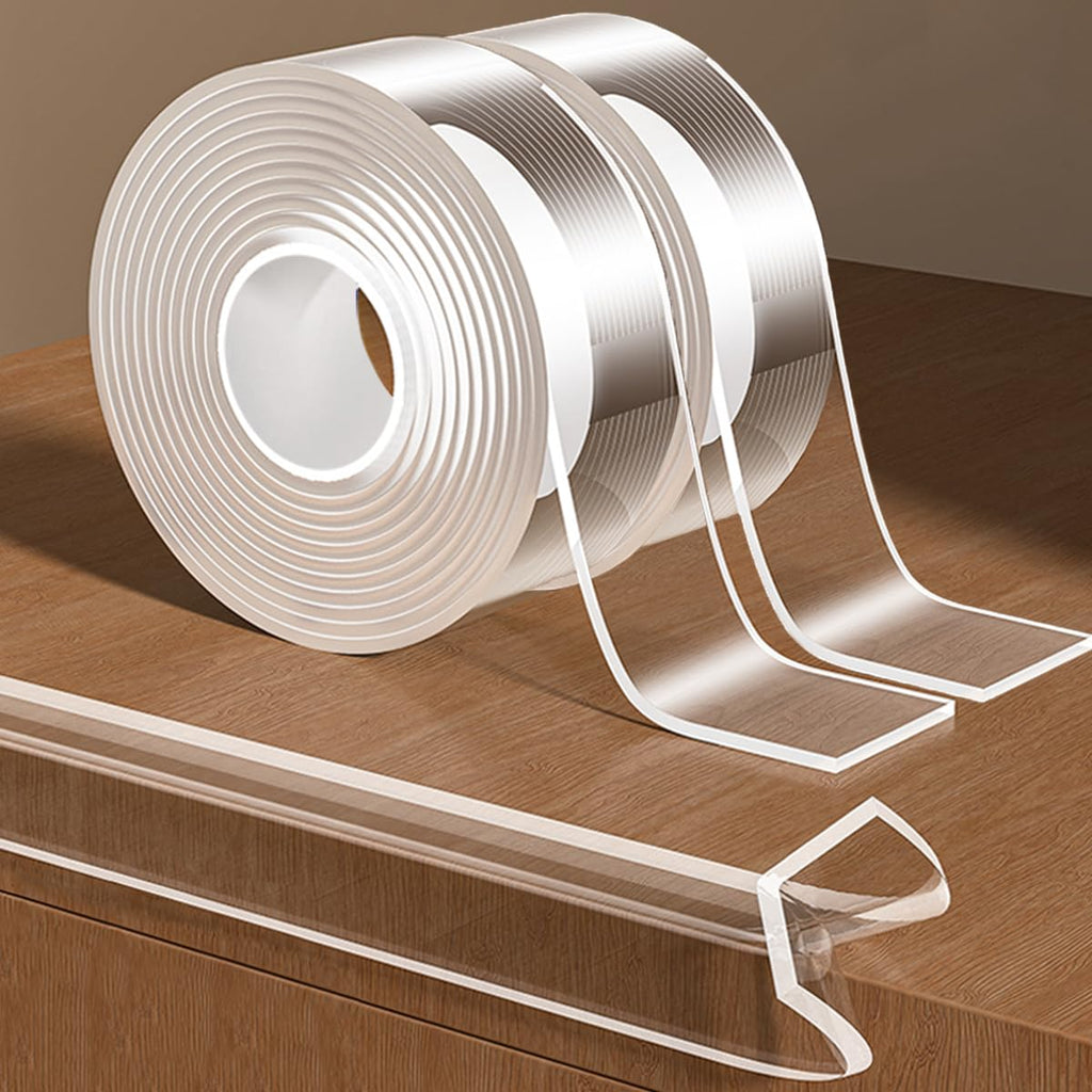 2Pack Baby Proofing Edge Protector for Baby,Clear Edge Protector Strip Sharp Edge Wrap Cover Tape,Corner Bumpers for Furniture,Crib Rail Covers for Teething,Total 19.68 Ft (Width 1.18 in)