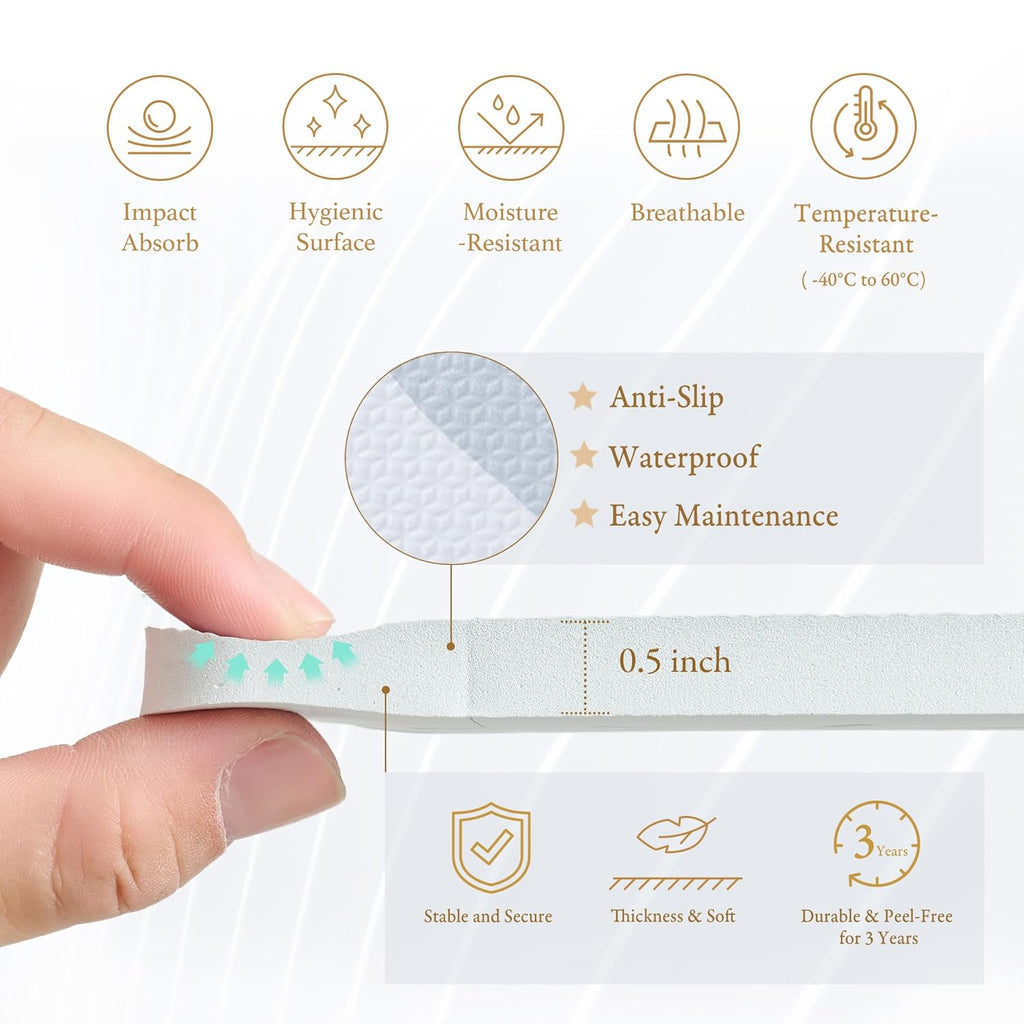 Premium Exercise & Baby Foam Play Mats - Stylish & Large Non-Toxic Odorless Floor Mat - 6 Tiles - Spacious 6ft x 4ft - Peel-Resistant Reinforced Ver.- Soft, Thick, Waterproof - Foggy Gray