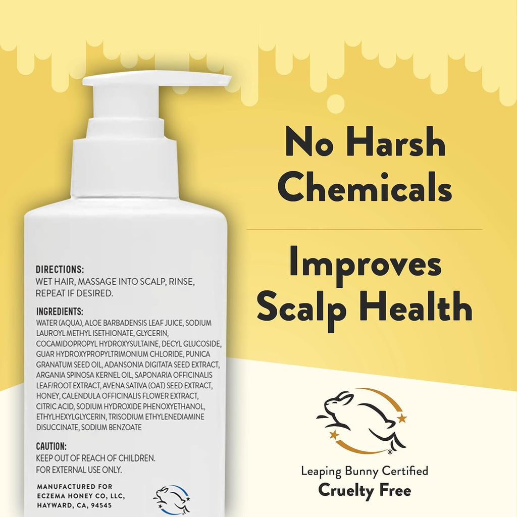 ECZEMA HONEY Nourishing Shampoo - Helps with Psoriasis, Dermatitis, & Flaking - Daily Dandruff Shampoo & Scalp Care - Itchy Scalp Treatment for Men, Women & Kids (8 Oz)