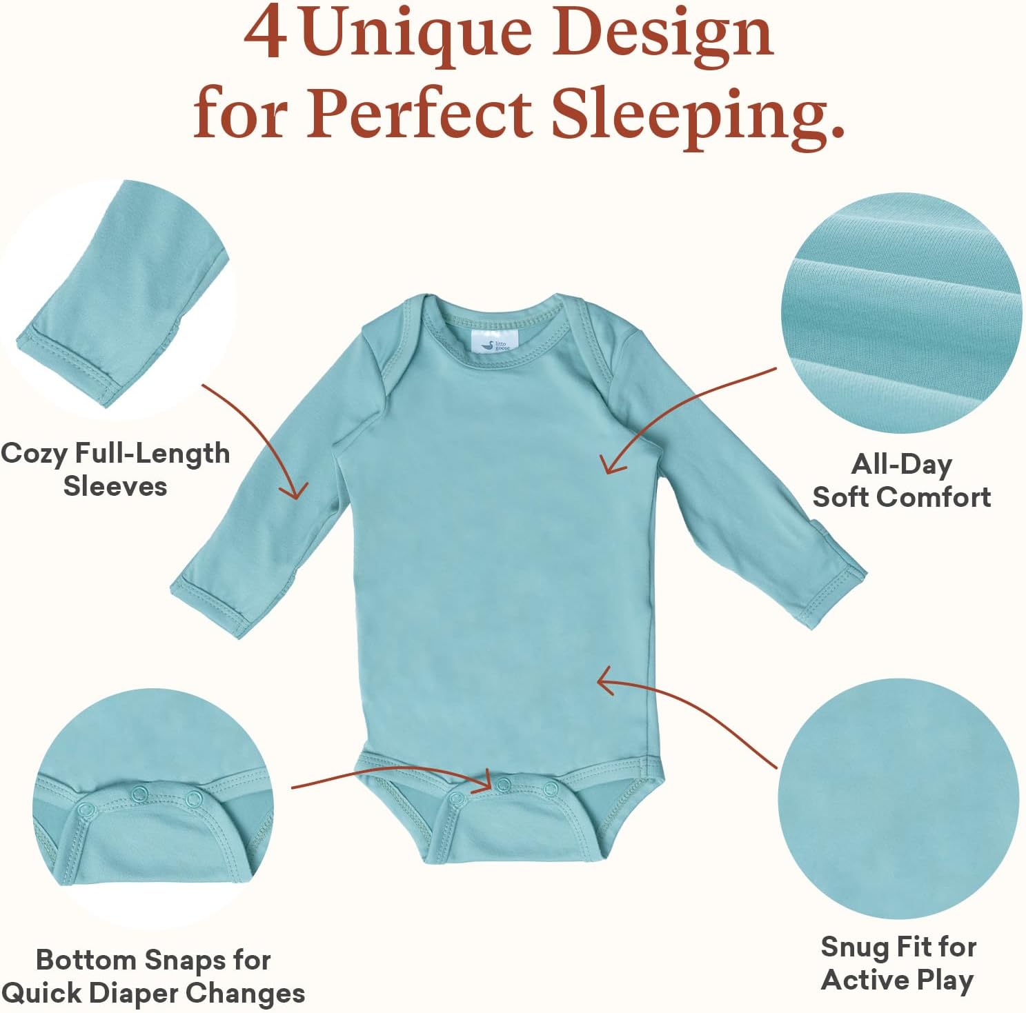 Baby Long Sleeve Onesie Bodysuits (3-Pack), Infants Onesies for Boys Girls, Snap Closure for Newborns