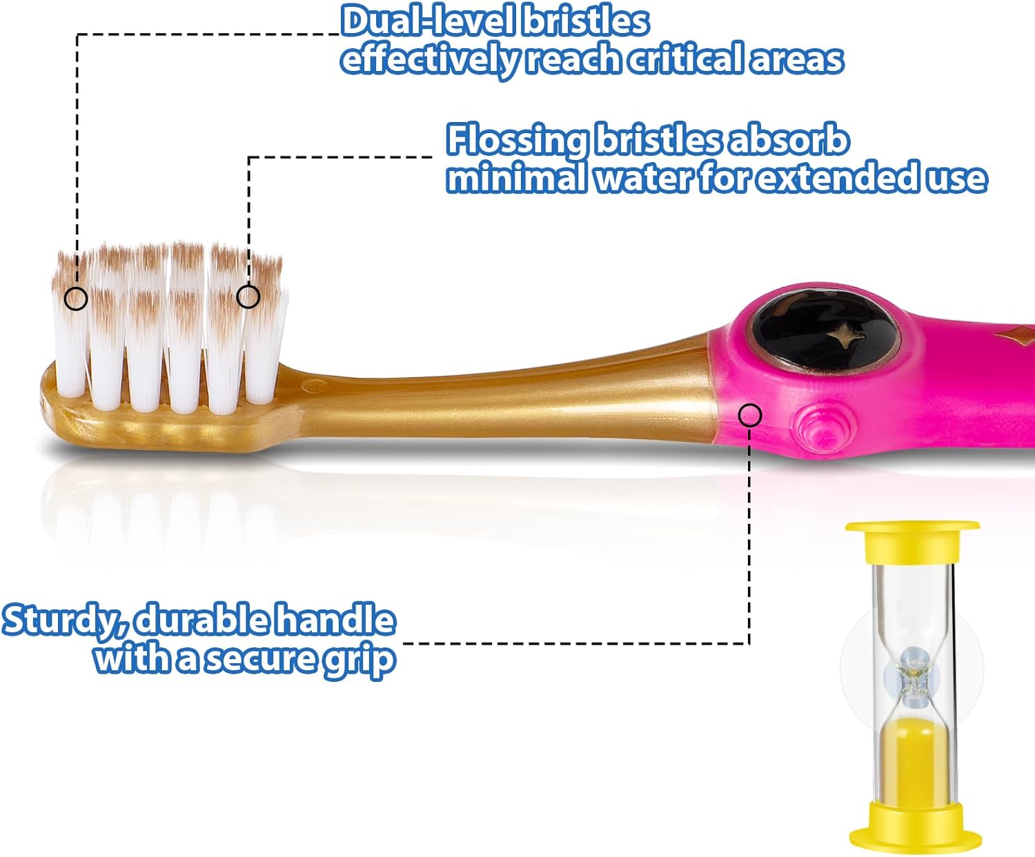 Toddler Toothbrush, Kids Toothbrush, Galactic Adventures Style, Toddler Age 2-4 and Up, Soft Bristles with Caps, Pack of 4