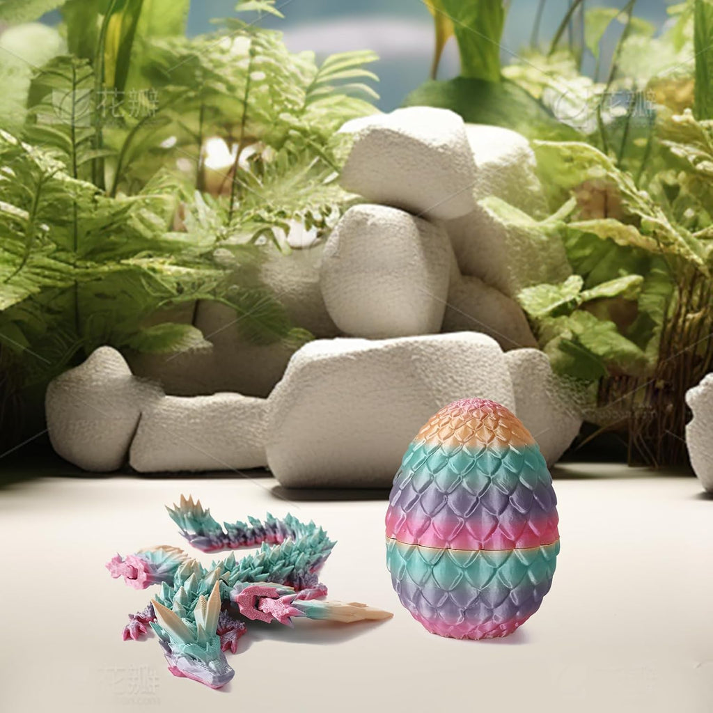 3D Printed Dragon Egg,Mystery Crystal Dragon Fidget Toys,Articulated Dragon,Home Desk Decor Easter Surprise Dinosaur Eggs,Adults Fidget Toys for Autism/ADHD