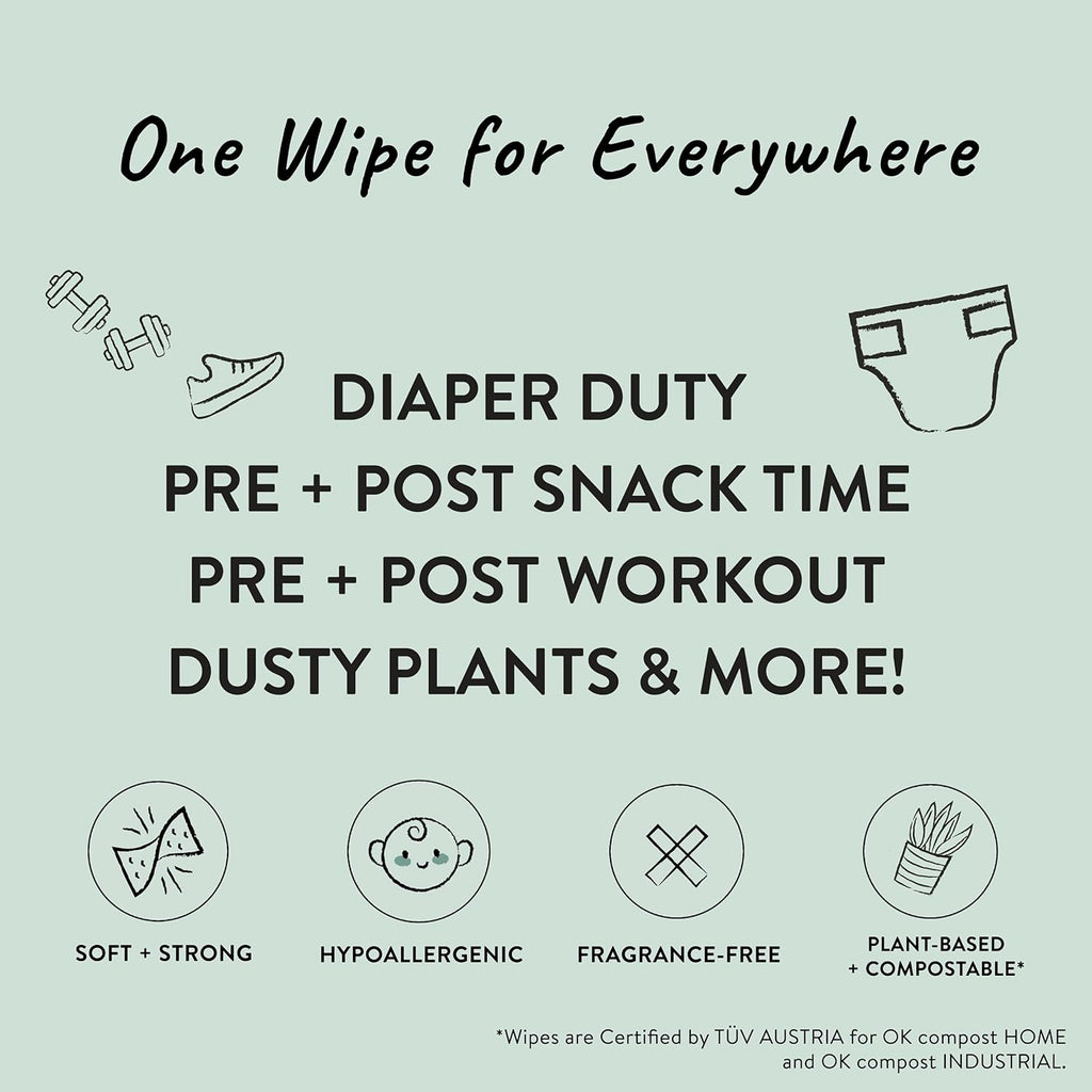 The Honest Company Clean Conscious Multi-Use Wipes | Hypoallergenic + Unscented for Sensitive Skin | Over 99% Water, Compostable, Plant Based, Baby Wipes | Geo Mood, 288 Count