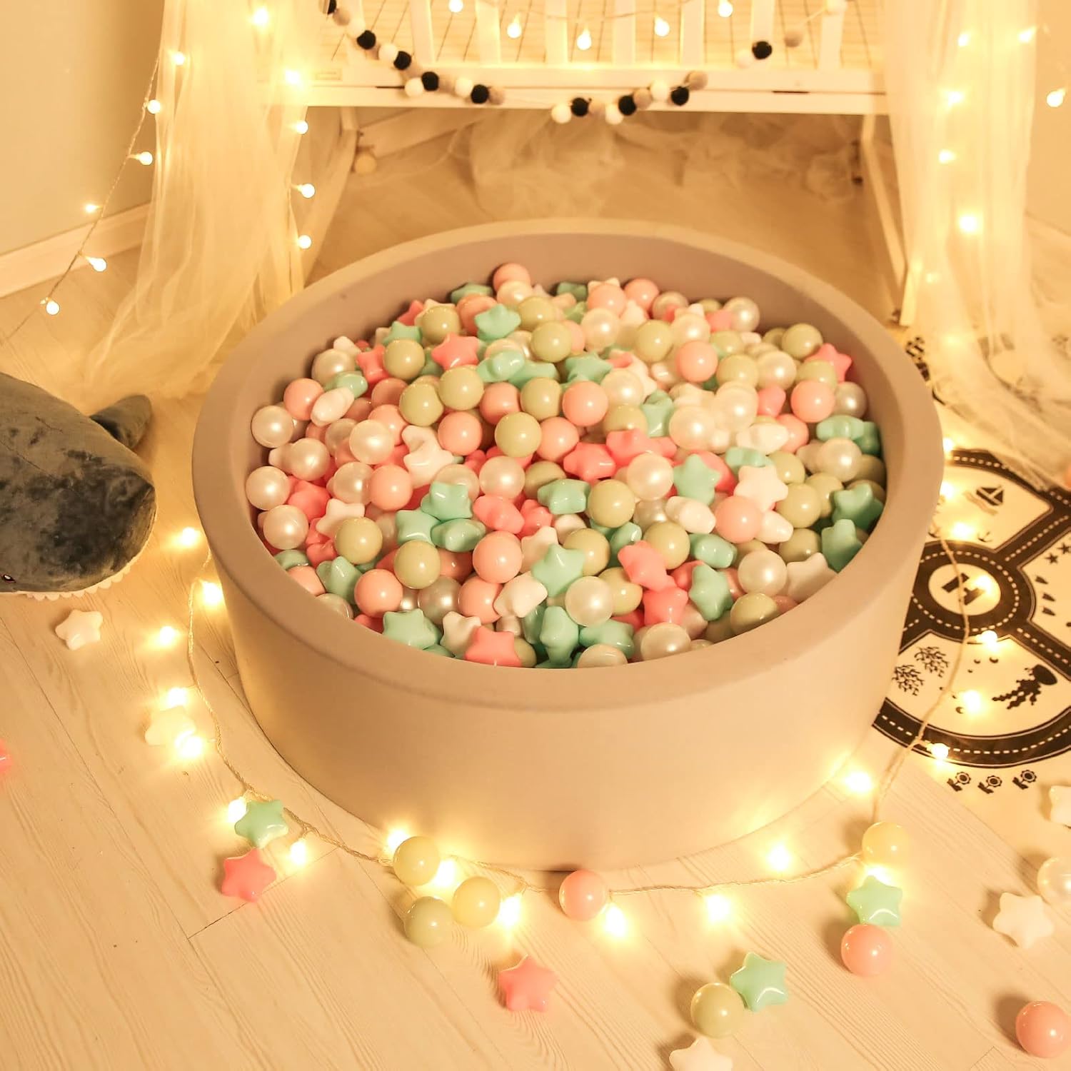 GOGOSO Ball Pits Balls for Toddlers Pack of 50 100 200 Plastics Shape Ball Non-Phthalate Non-BPA Non-Toxic 2.2-Inch Crush Proof Play Balls