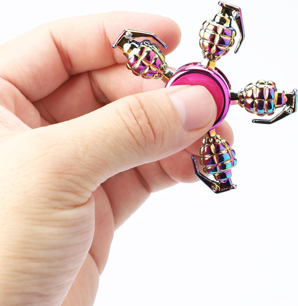 Fidget Spinners Set, Metal Desk Toys for Kids Adults Boys Girls, Hand Spinner Sensory Toys for Party Favors, Stocking Stuffers (3 Pack) (Style-1)