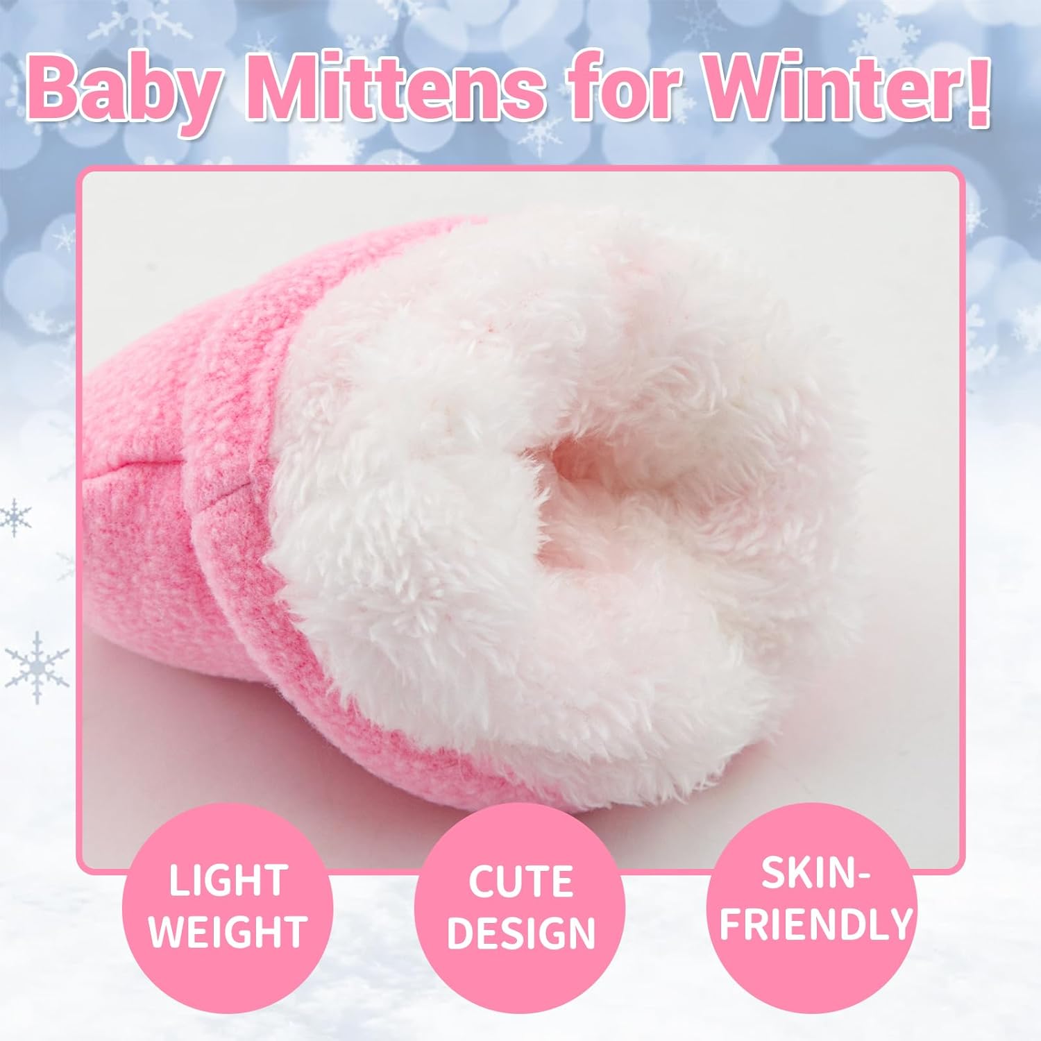 BAVST Baby Toddler Winter Mittens Girls Warm Fleece Lined Gloves Kids Sherpa Lined Mittens for Boys