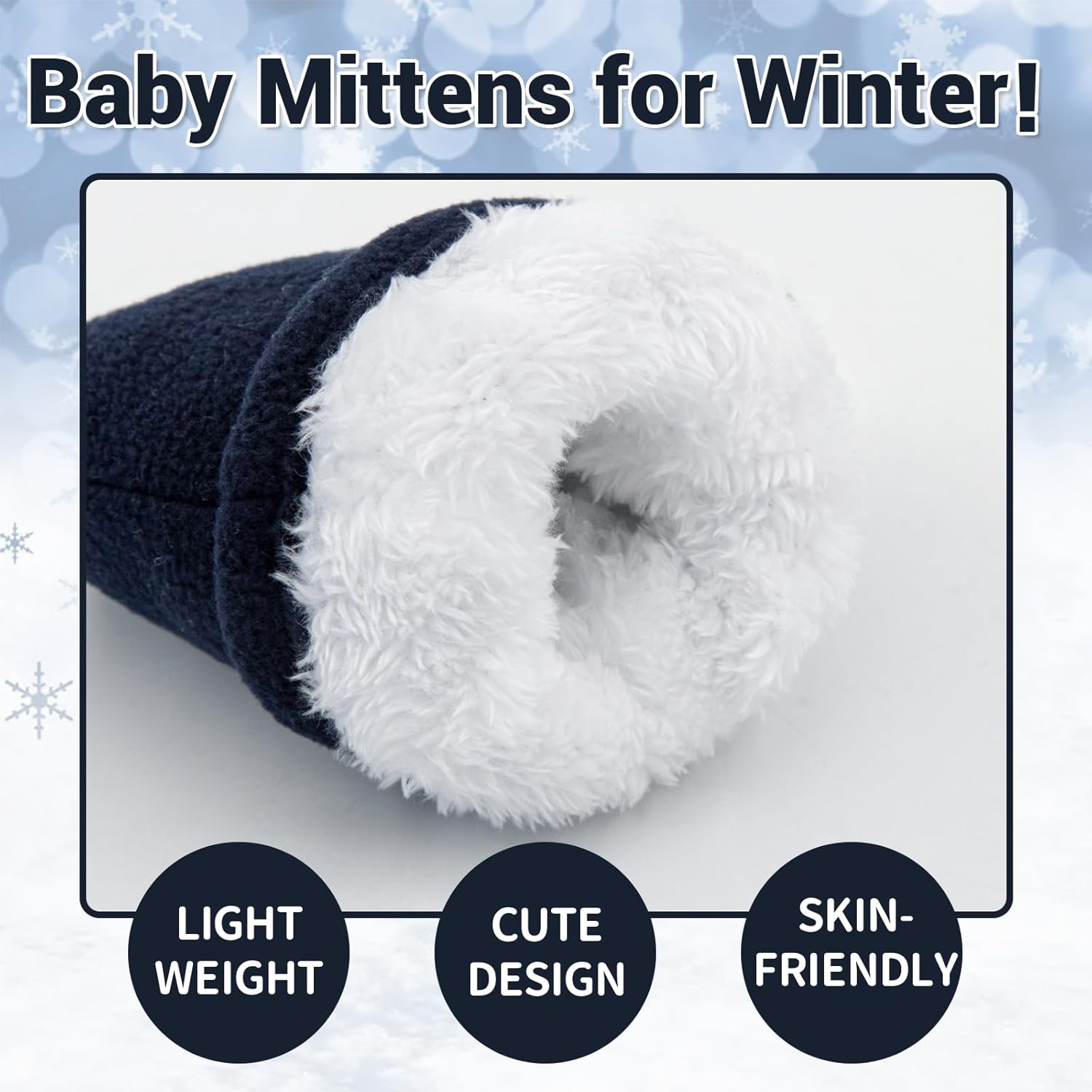 BAVST Baby Toddler Winter Mittens Girls Warm Fleece Lined Gloves Kids Sherpa Lined Mittens for Boys