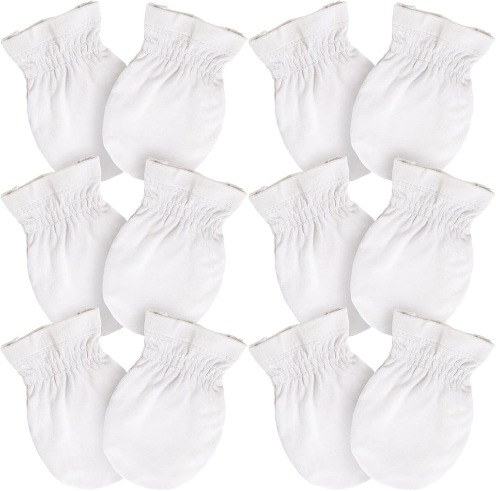 SuperSoft Baby Mittens, Bamboo Viscose Infant Newborn Mittens for Girls Boys No Scratch Gloves 6 Pack