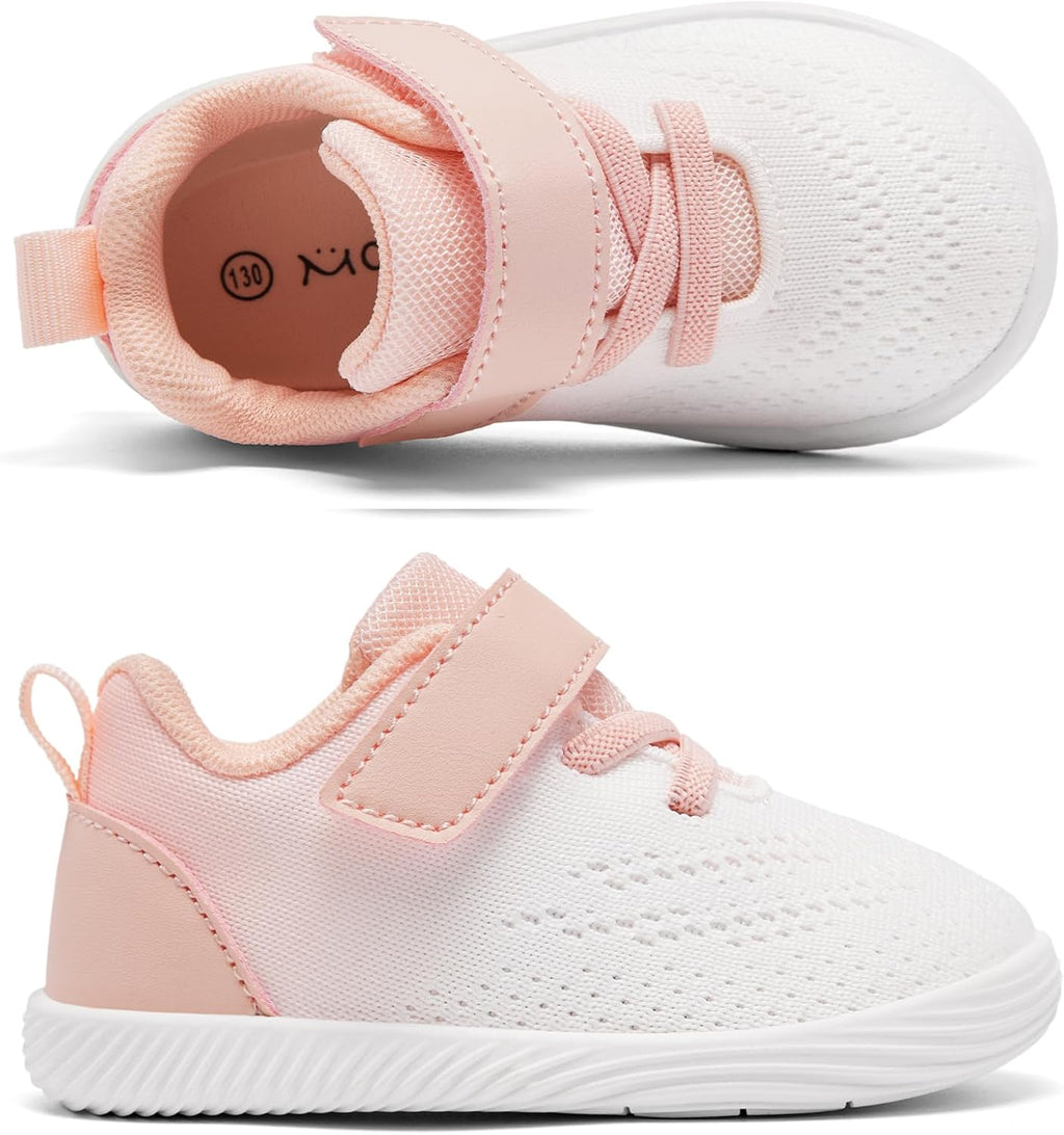 MORENDL Toddler Sneakers Baby Boys & Girls Barefoot Shoes Lightweight Breathable Walking Running Tennis Athletic Sport Shoes