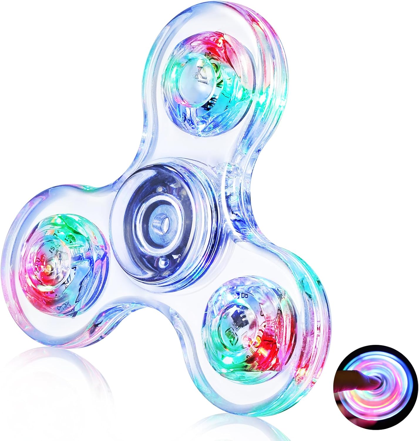 Gigilli Fidget Spinners, LED Light Up Sensory Fidget Toys for Kids, Glow in The Dark Party Favors for Kids 4-8-12, ADHD Anxiety Stress Relief Goodie Bag Stuffers Birthday Classroom Prizes Return Gifts