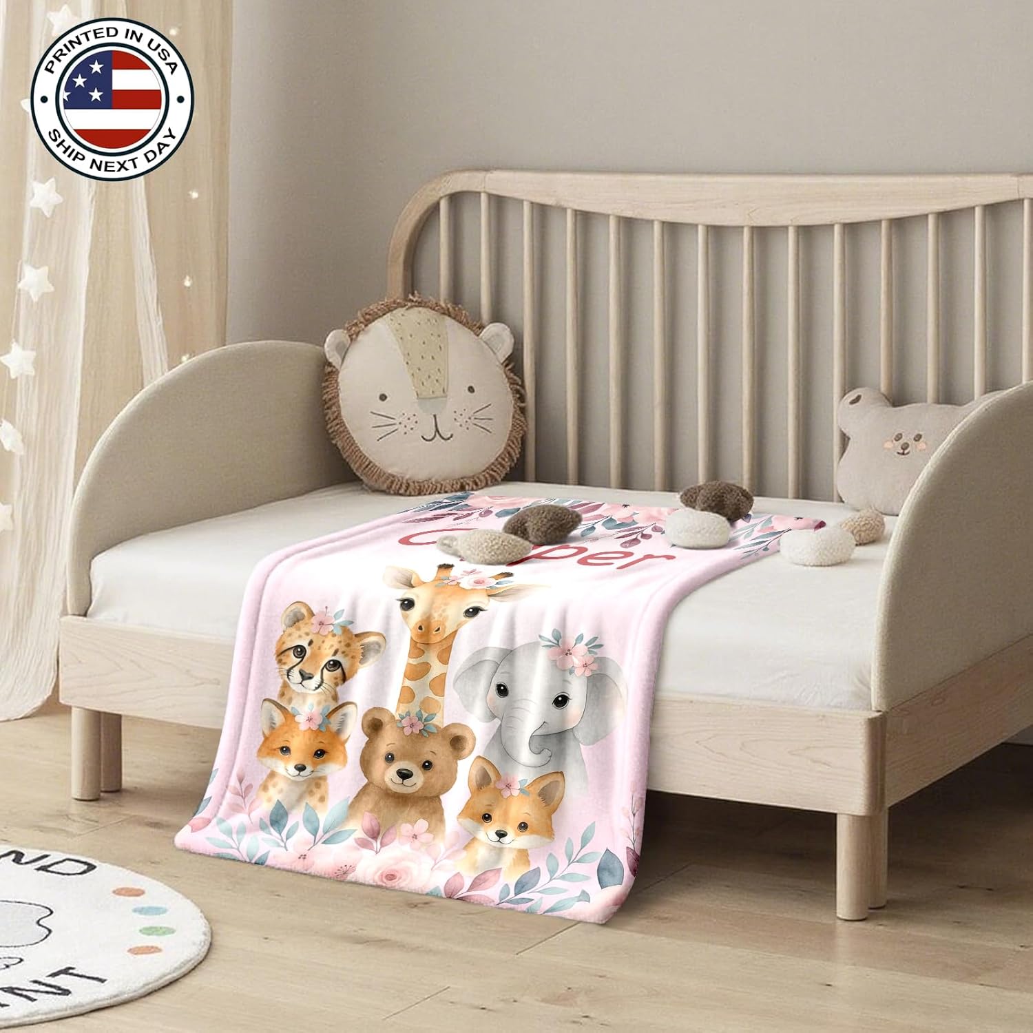 Ship Next Day, Personalized Baby Blanket – Printed in USA, Custom Baby Blanket for Boys & Girls, Baby Blanket with Name, Baby Shower, Easter, Christmas, Birthday Newborn & Toddler Gifts, Baby Gifts