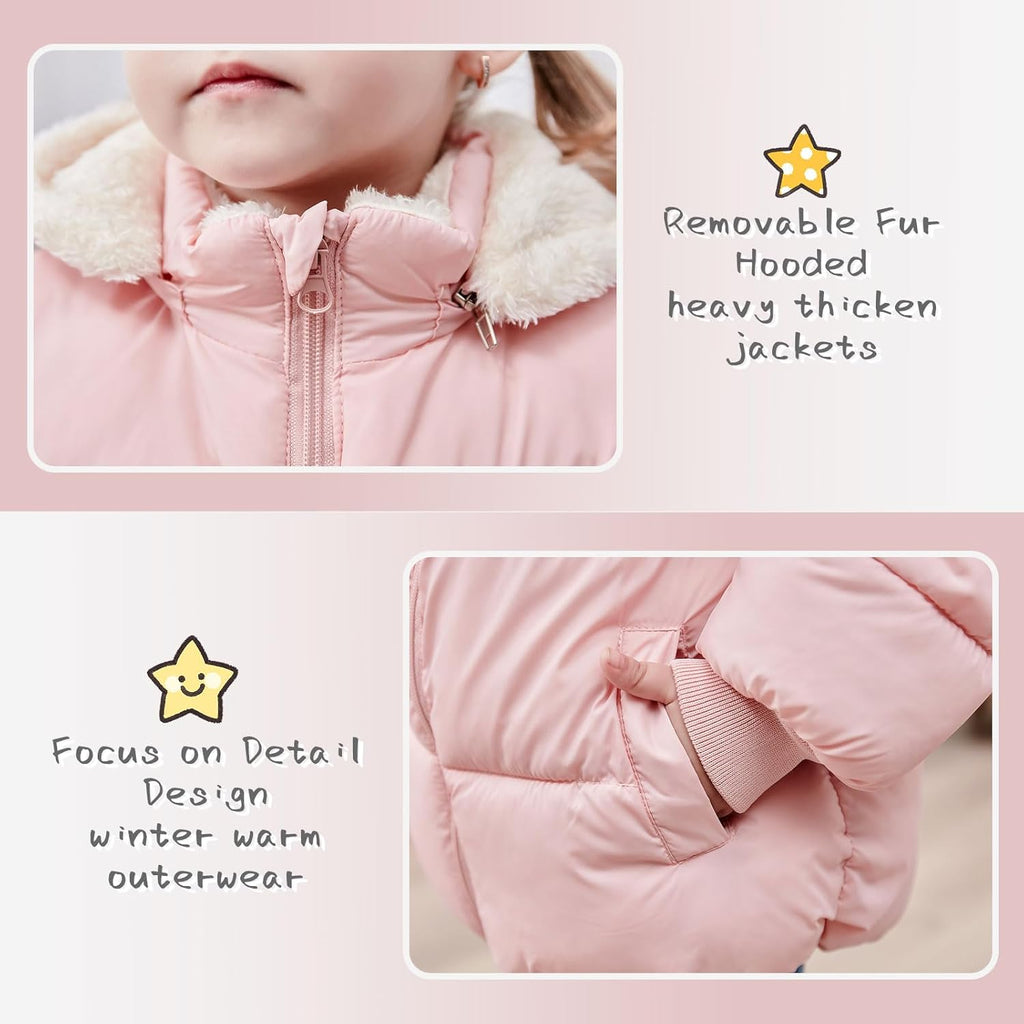 TUONROAD 1-6T Baby Girl Boy Winter Fleece Coats Toddler Warm Puffer Jackets Kids Down Alternative Outerwear