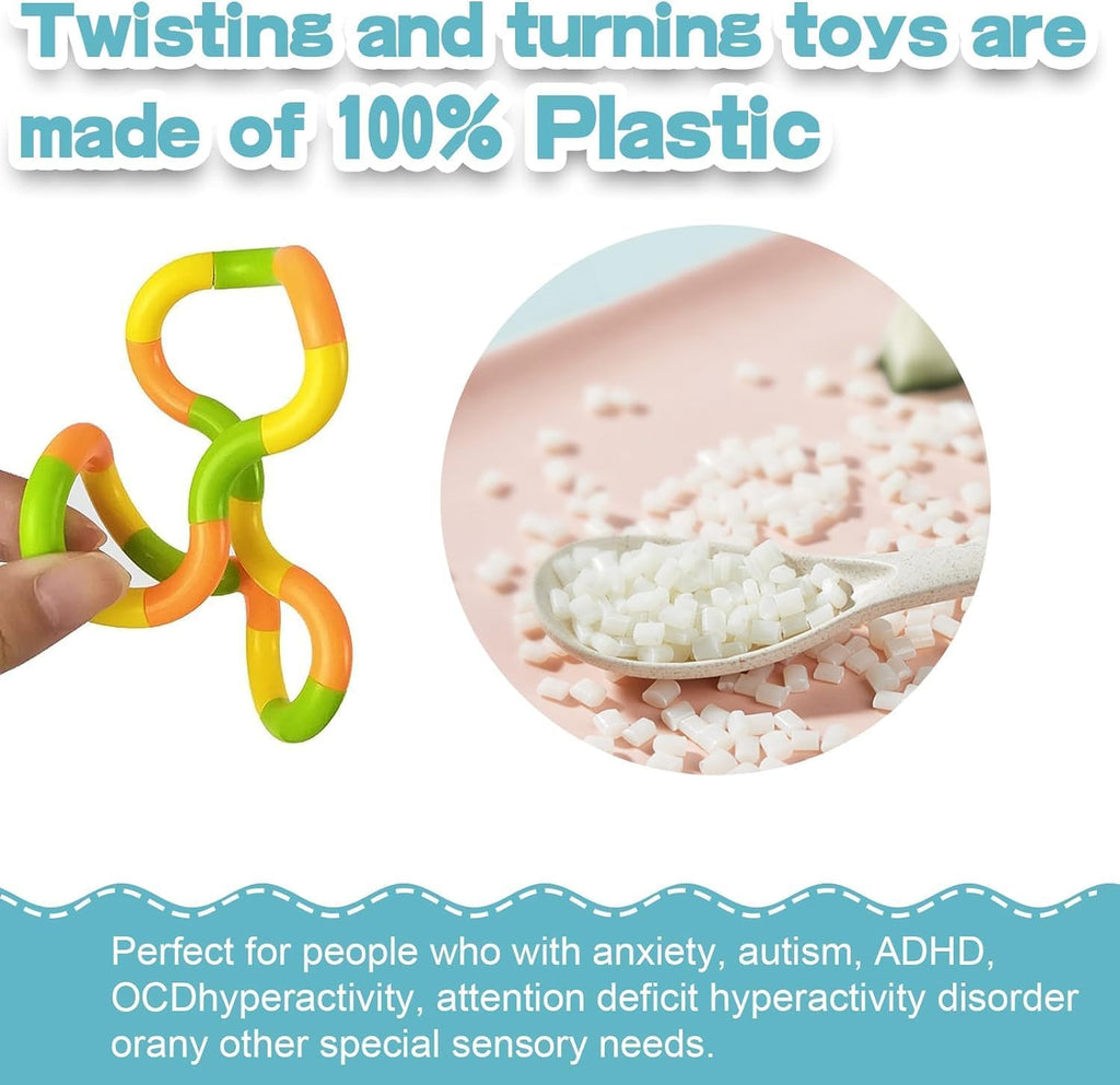 6PCS Random Multicolored Quiet Fidgets Toys for Unique Fidget Experience, Anti Anxiety Sensory Toys Combine into New Shapes,Brain Imagination Tools,Party Supplies