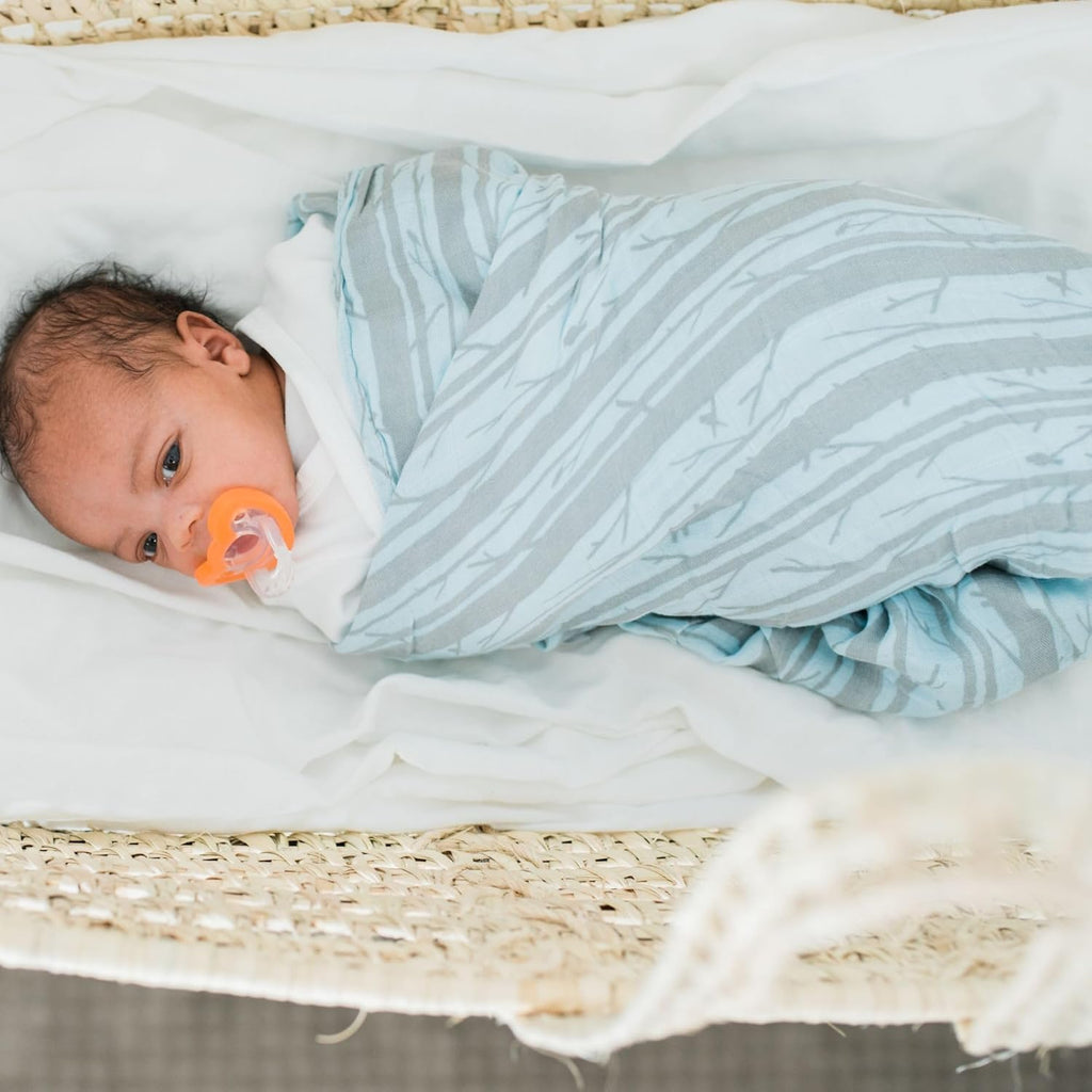GRACED SOFT LUXURIES Extra Soft Muslin Swaddle Baby Blankets 70% Rayon from 30% Cotton 2 Pack (Woodland Forest)