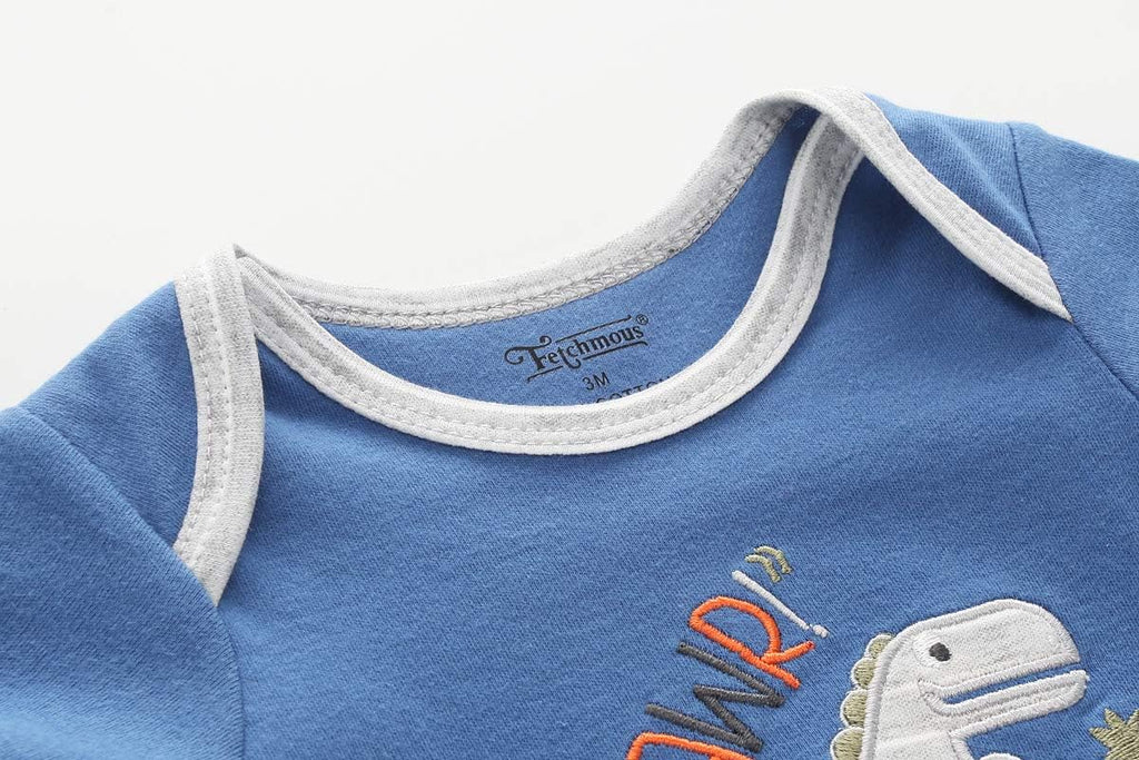 Kiddiezoom Baby Bodysuit Newborn Short Sleeve baby One-Piece Cotton 5-Pack baby clothes