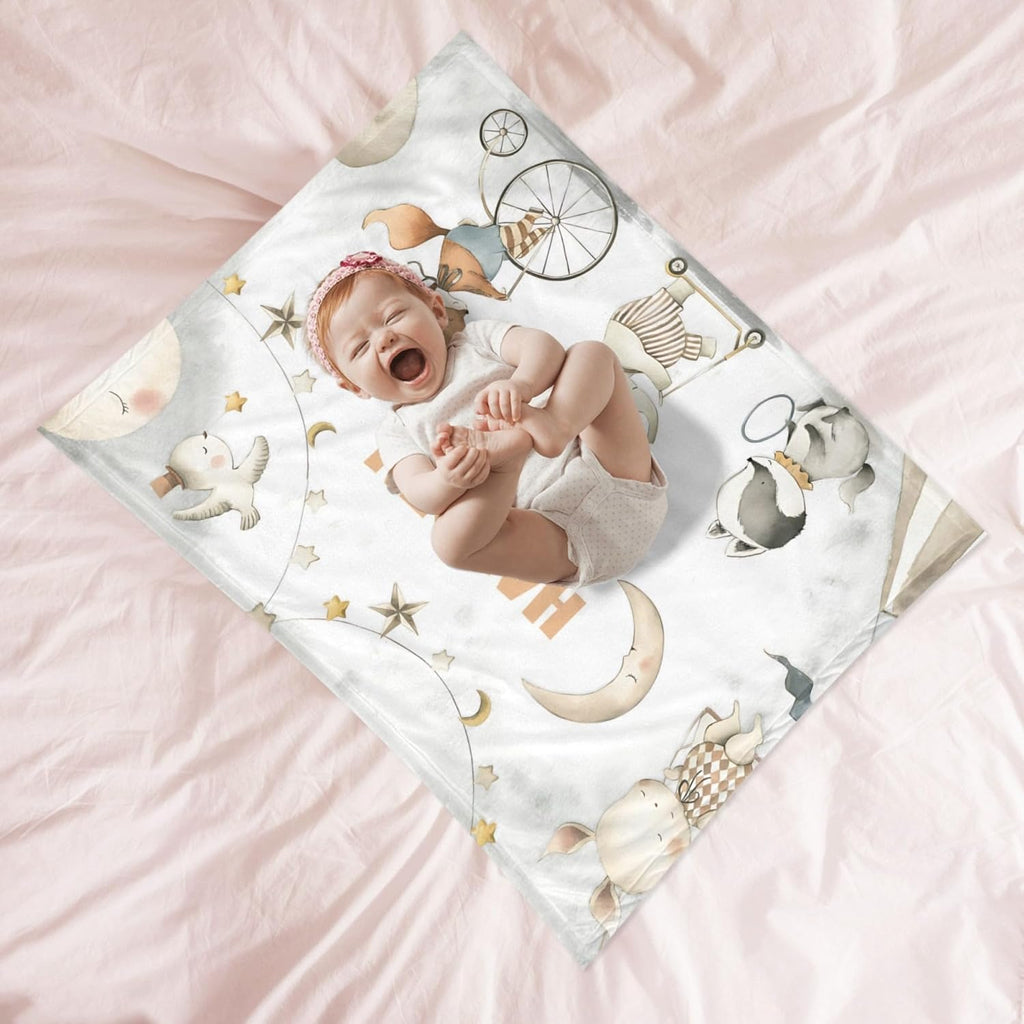 Personalized Baby Blanket, Custom Baby Blanket with Name, Customize Baby Blanket for Baby Girl or Boy, Baby Name Swaddle Blanket for Toddlers Kids Newborn, Best Gift for Baby