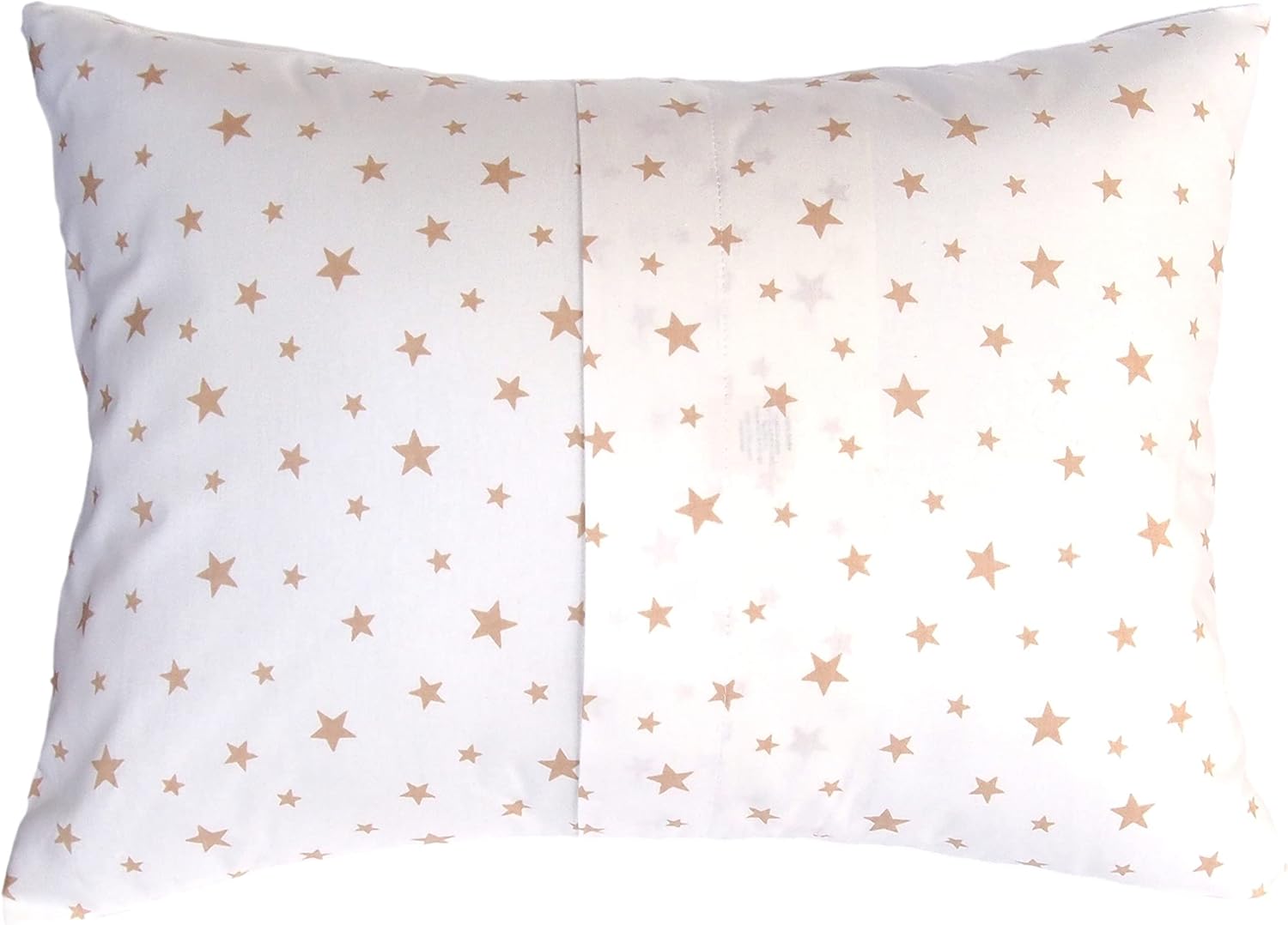 Toddler Pillow Case 13 x 18 - Star Pillow Case Cover Travel Size, Cotton Toddler Pillowcase Star, Baby Cover Pillow Case - Beige Star on White