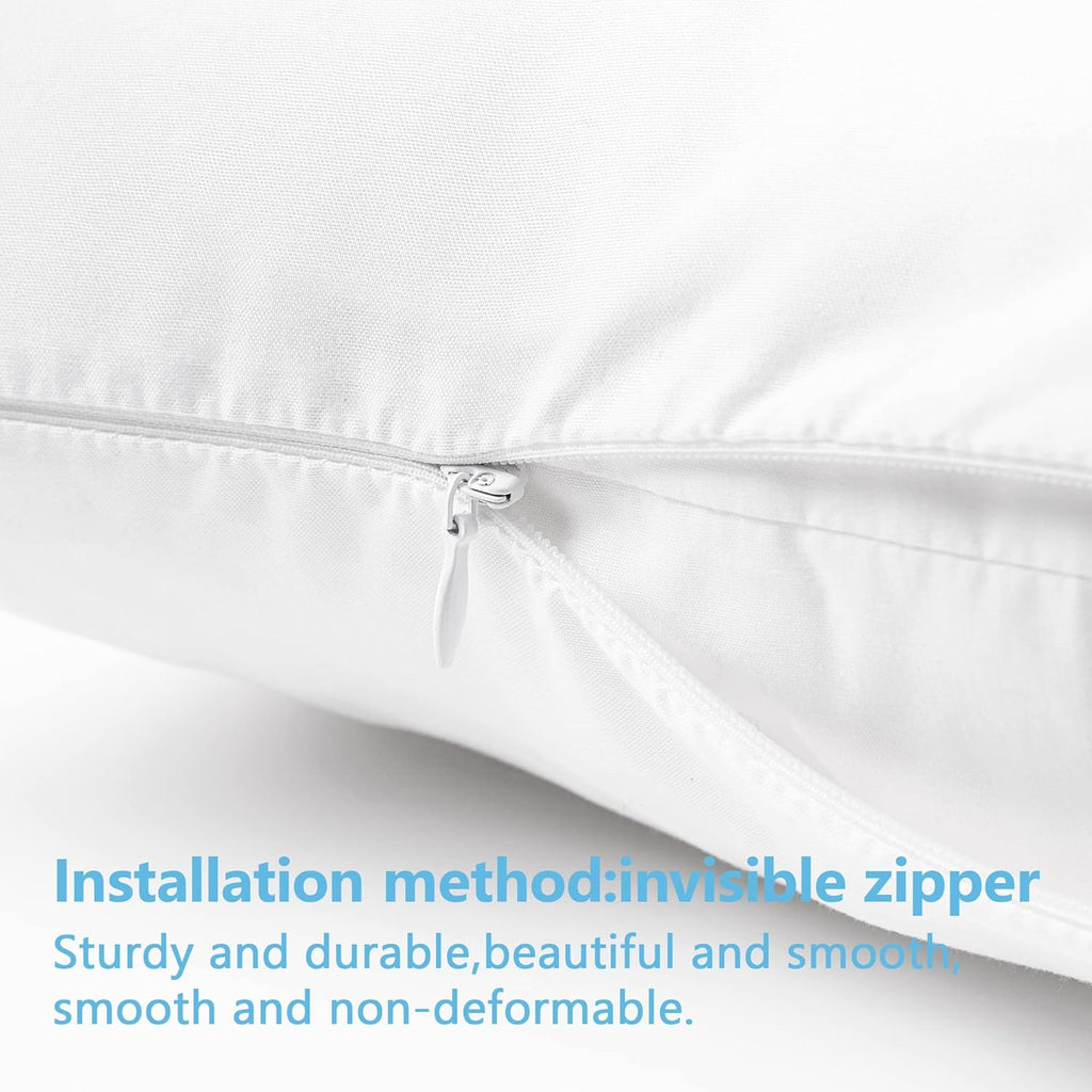 TILLYOU Toddler Pillowcase 2 Pack with Zipper,Silky Soft Microfiber 13" x 18" Kids Travel Pillow Cases,White